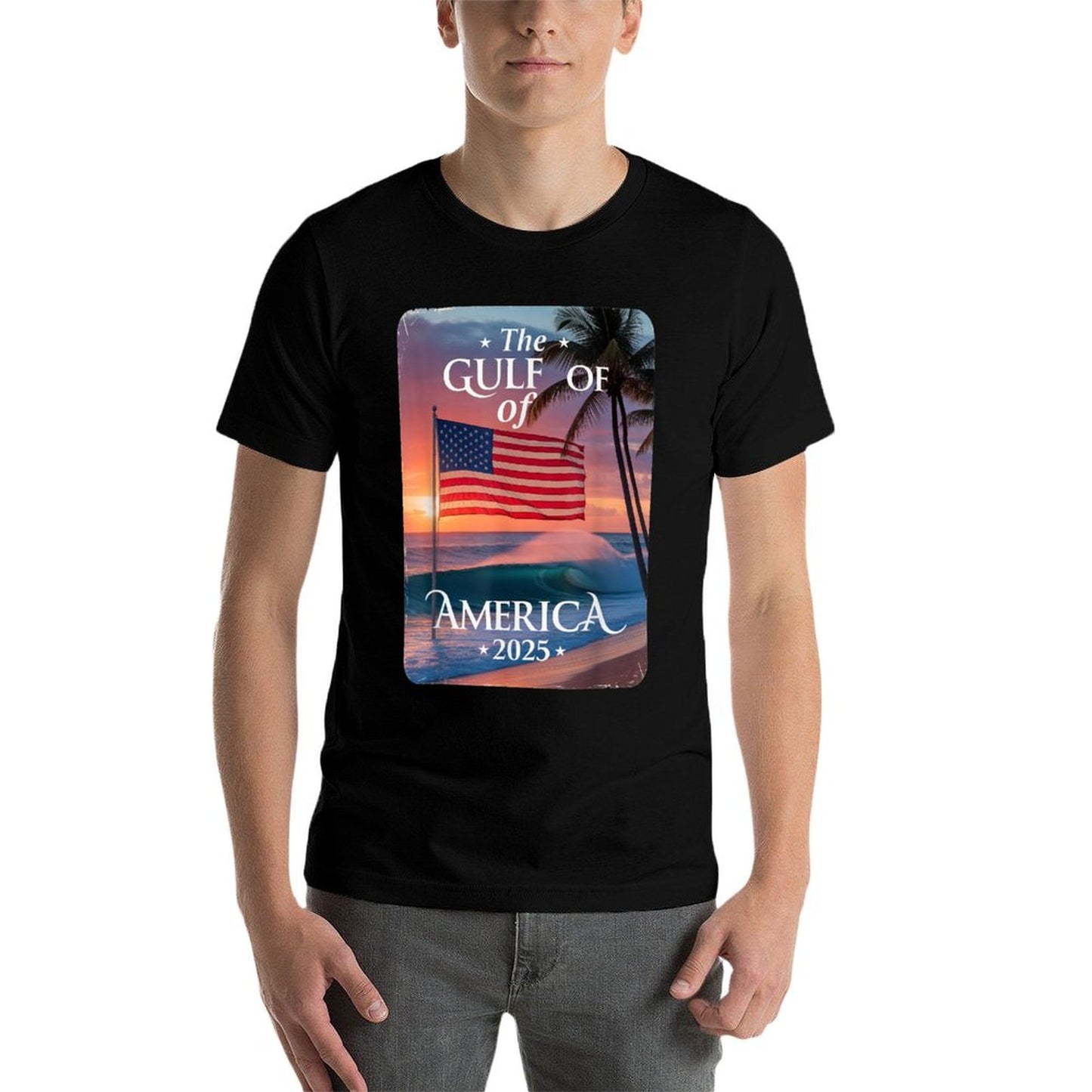 American Flag Gulf Mexico Gulf Of USA America Est 2025 Summer-ready Fabric T-Shirt