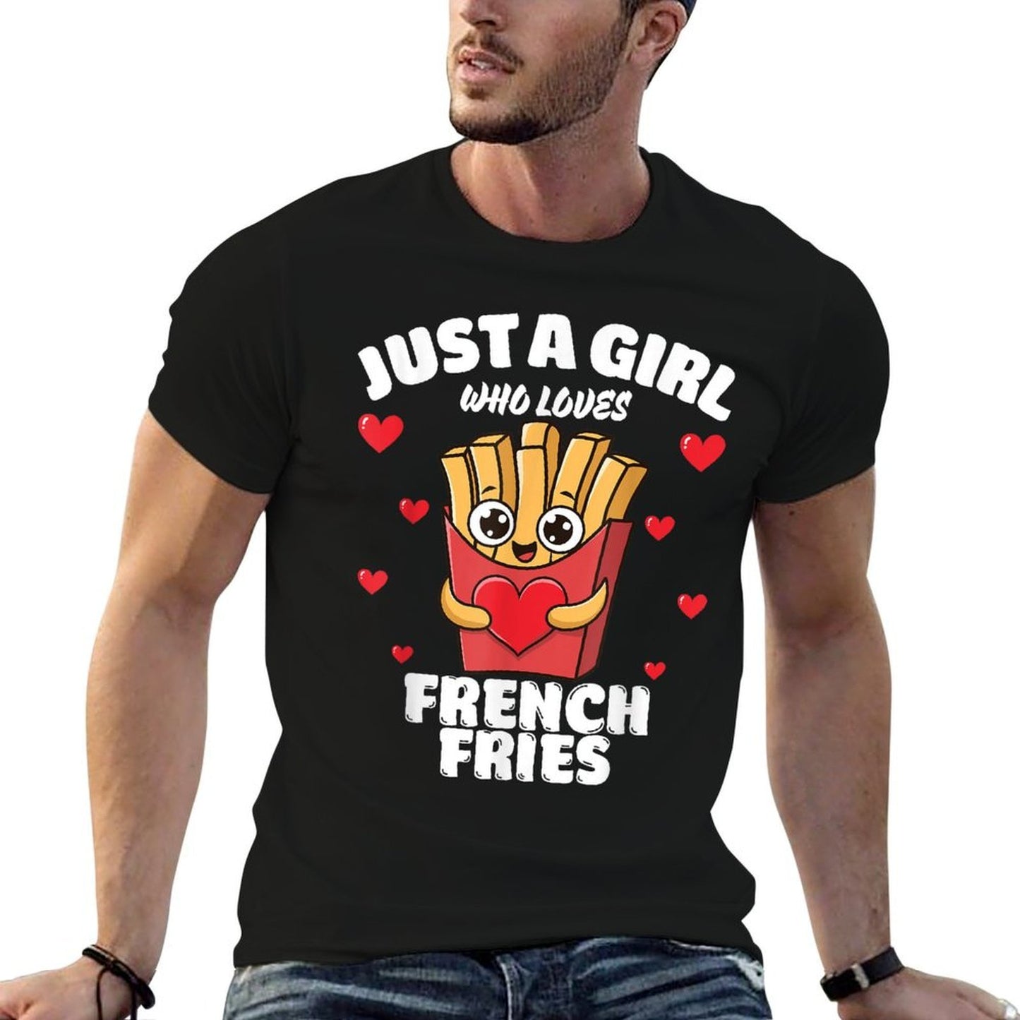 Just A Girl Who Loves French Fries, French Fries Lover Summer-ready Fabric T-Shirt