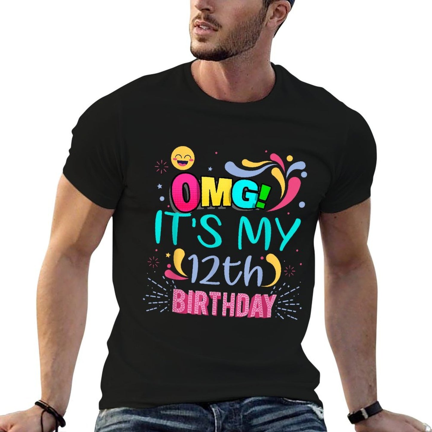 OMG It's My 12th Birthday Gift for 12 Years Old Birthday Slim-fit Cut T-Shirt