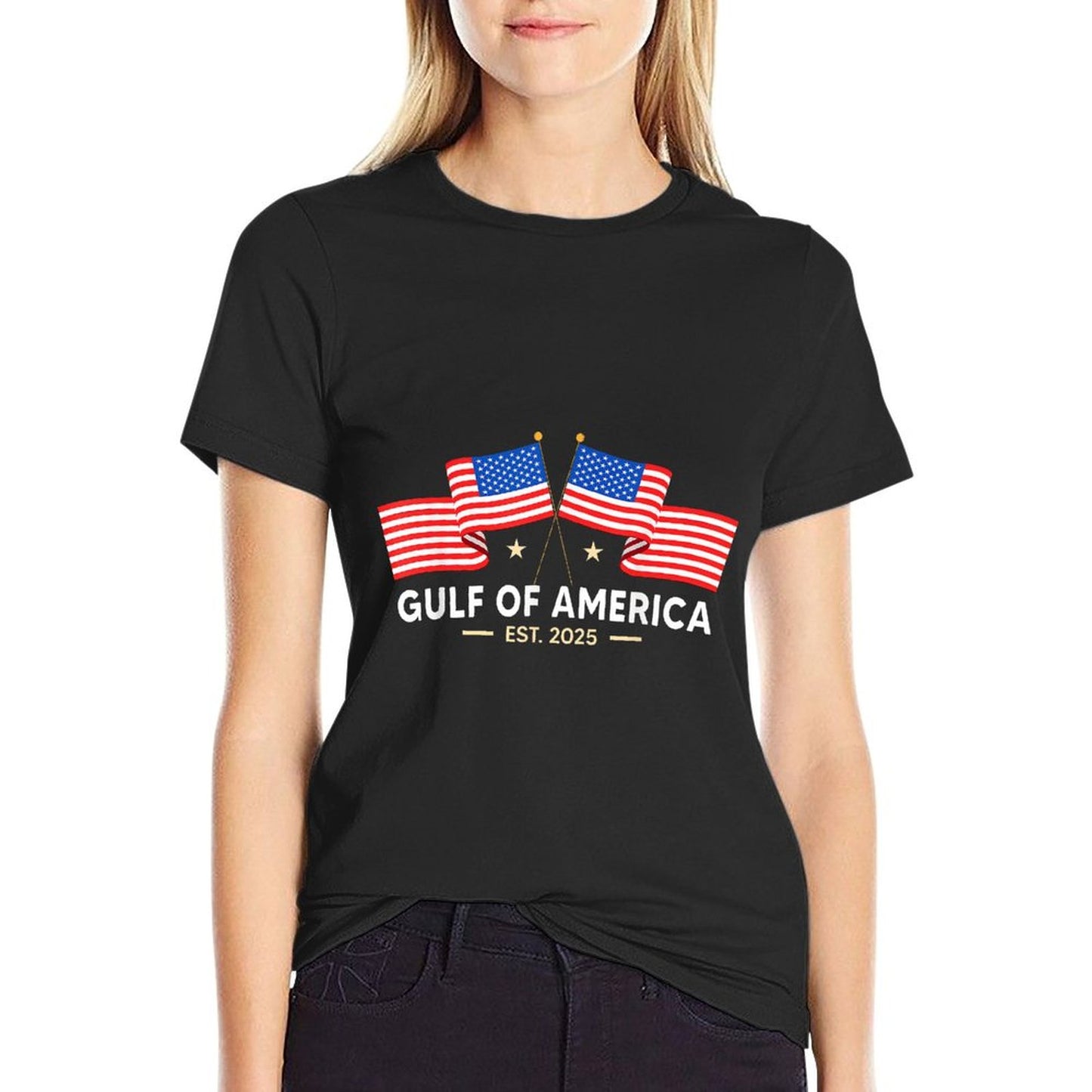 Gulf of United States of America Est 2025 USA American Flag Tagless Design T-Shirt