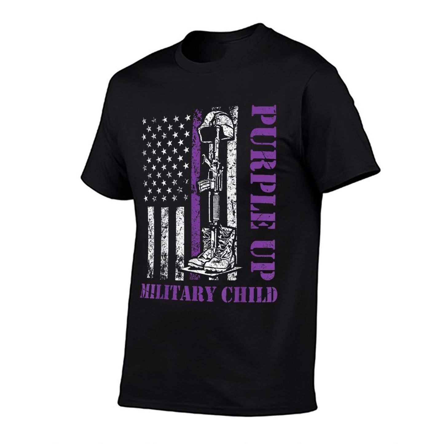 Purple Up Military Kids Month of Military Child Retro Graphic-printed T-Shirt