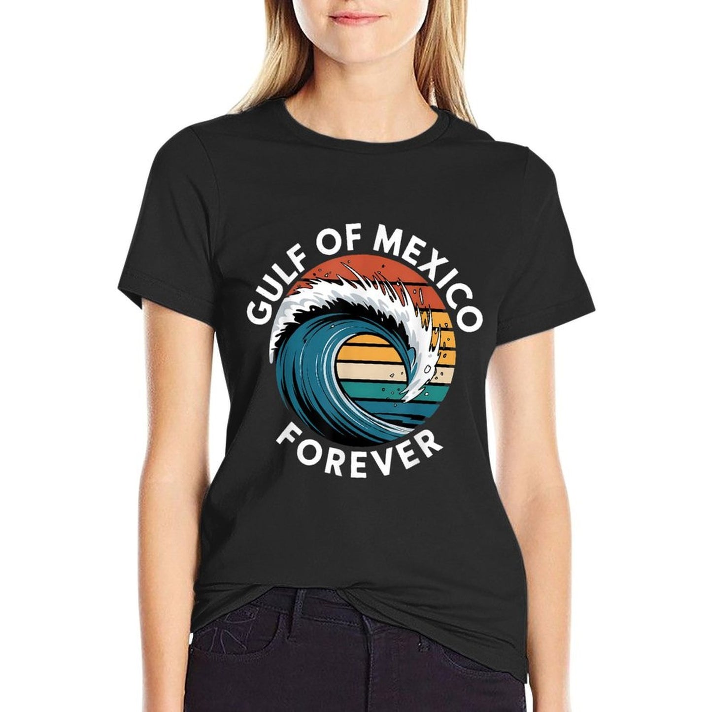 Womens Gulf Of Mexico Beach Palms Summer Vacation Relaxed-fit T-Shirt