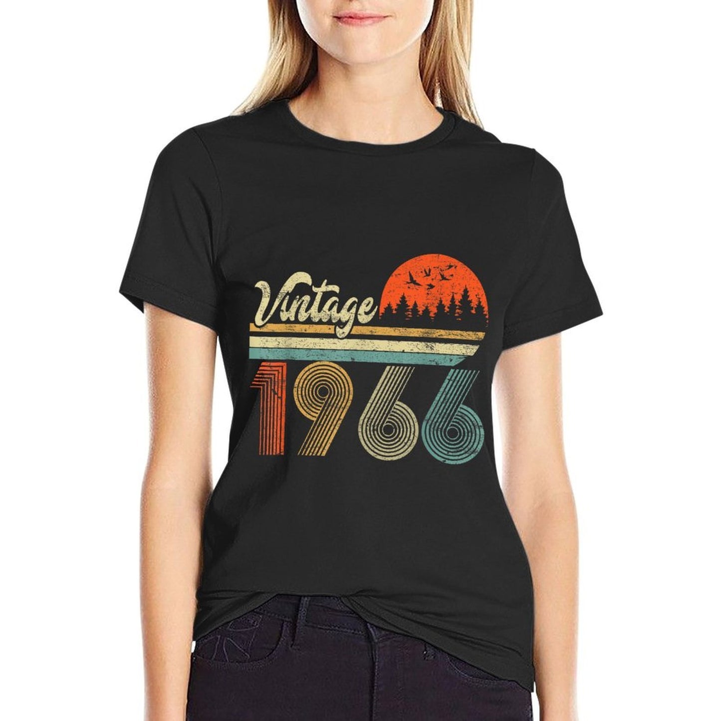 Vintage 1966 Funny 58 Year Old 58th Birthday Gift Men Women Easy-care T-Shirt