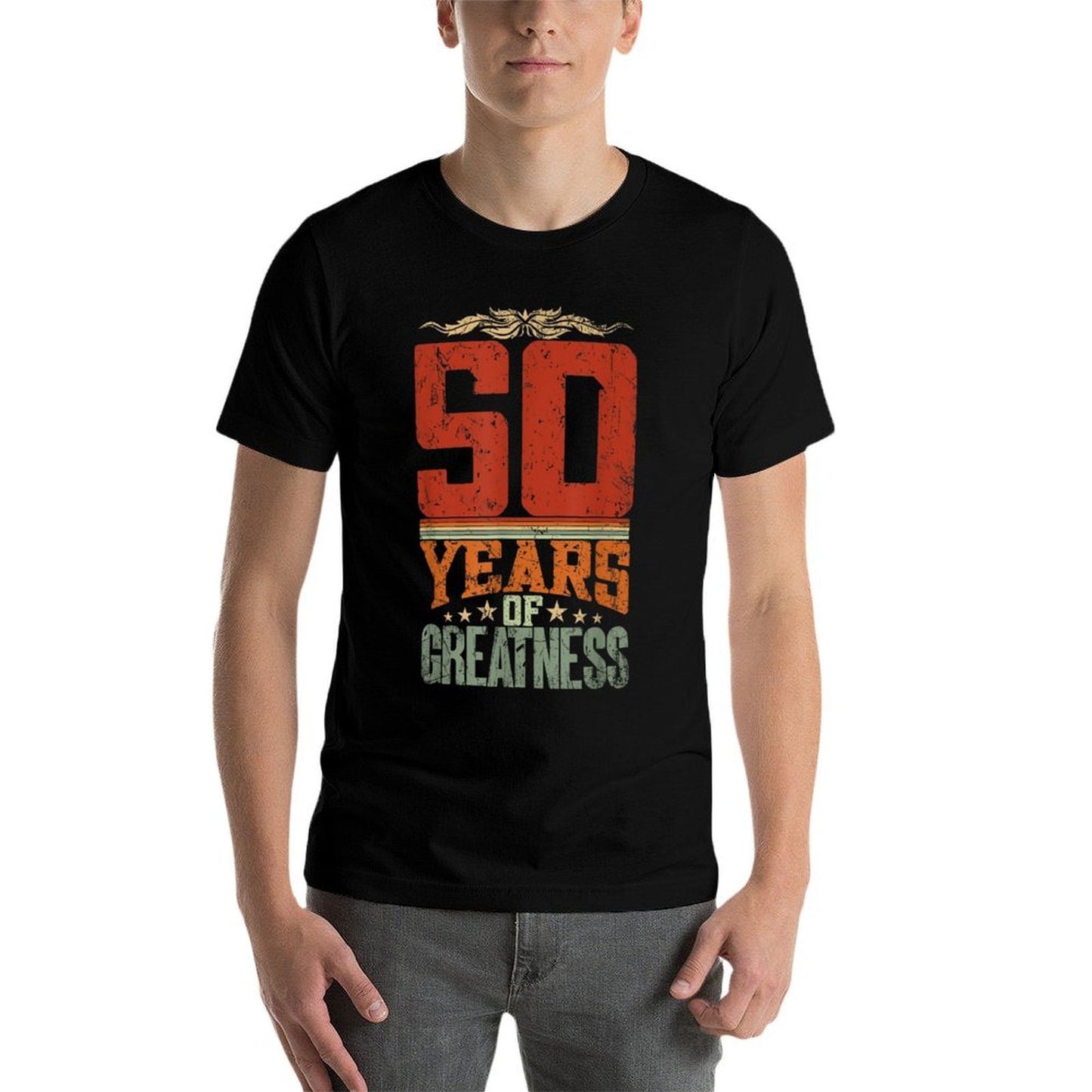 50 Years Of Greatness - 50 Years Old 50th Birthday Heathered Texture T-Shirt