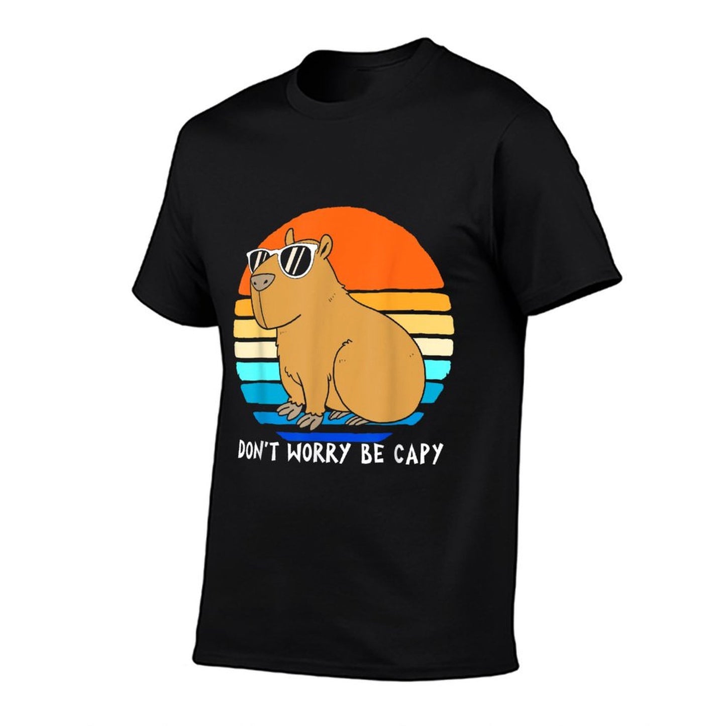 Retro Rodent Funny Capybara Dont Be Worry Be Capy Slim-fit Cut T-Shirt