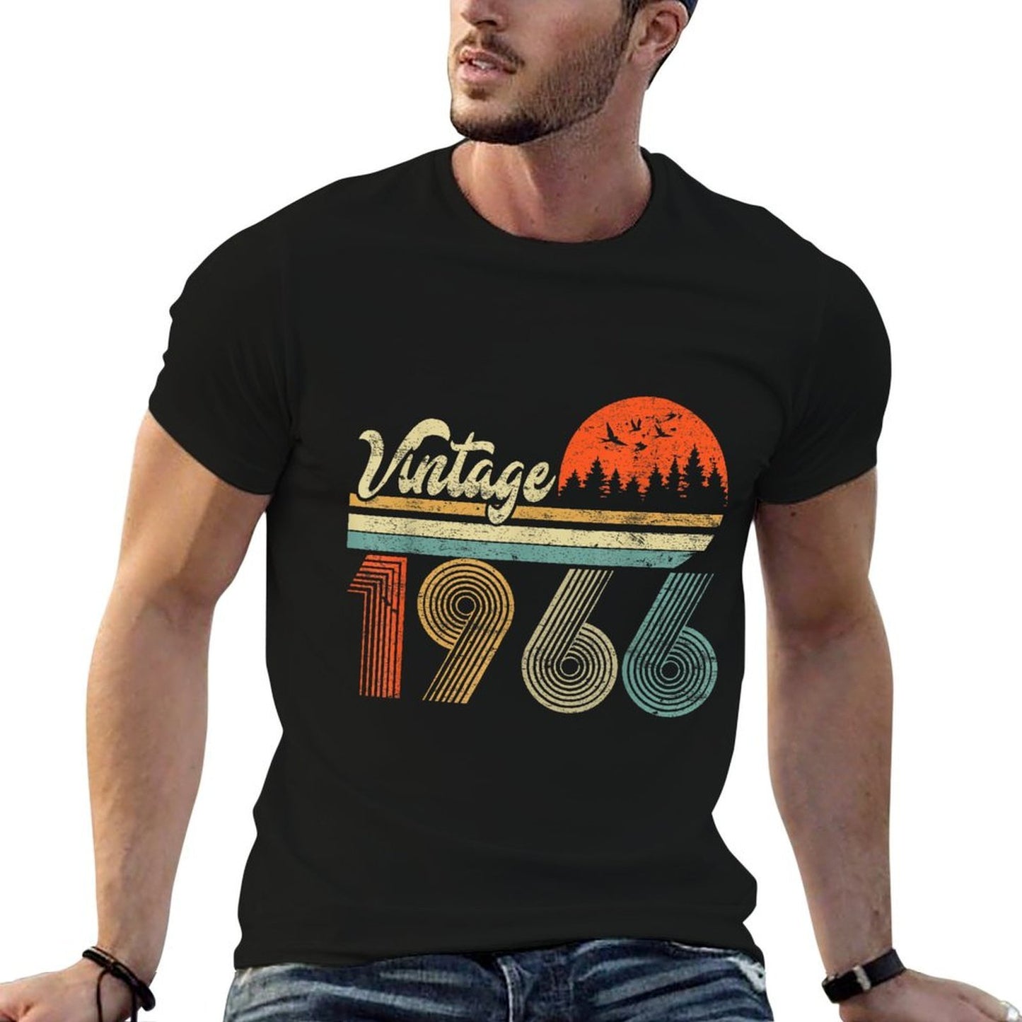 Vintage 1966 Funny 58 Year Old 58th Birthday Gift Men Women Easy-care T-Shirt