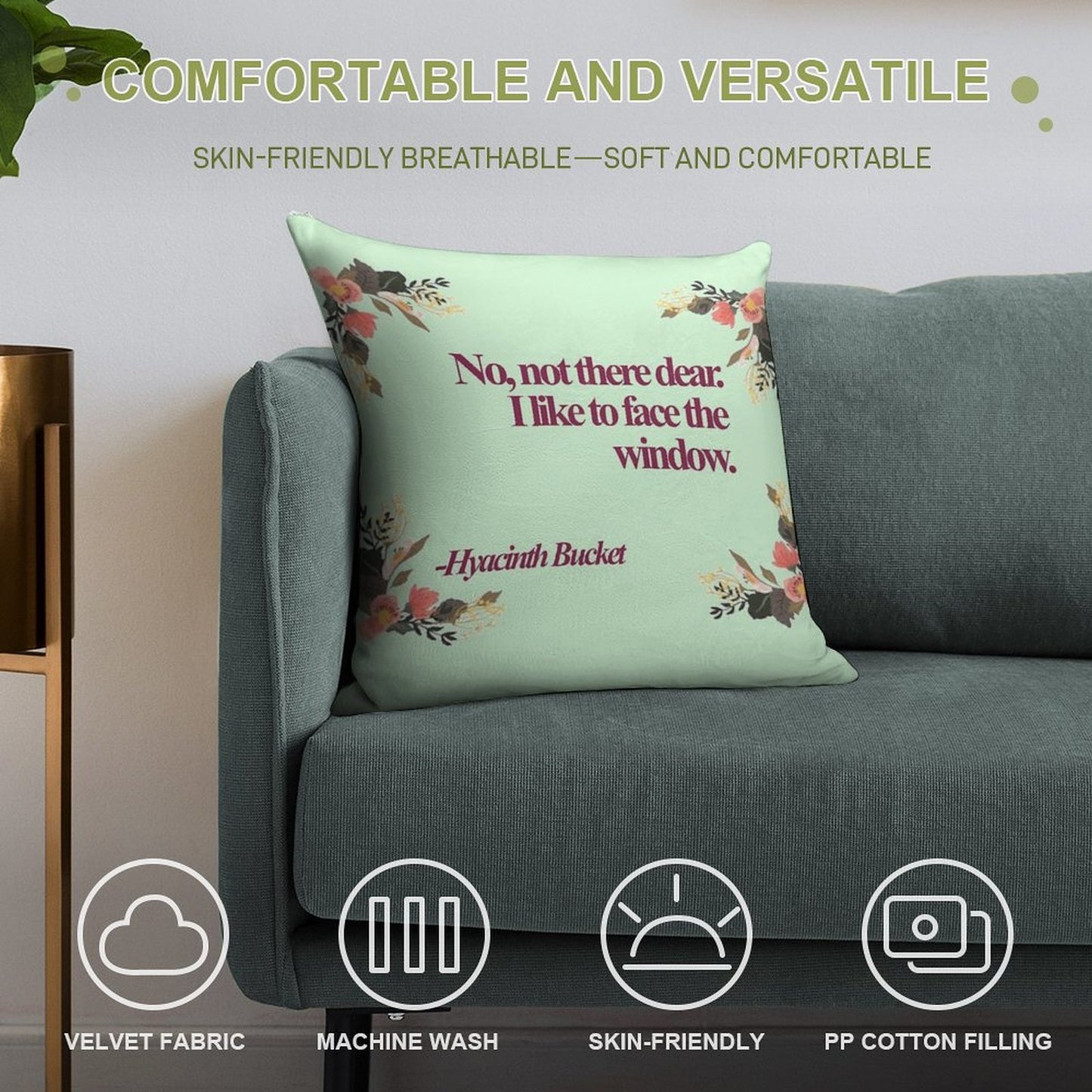 Hyacinth Bucket Quotes Soft Bedroom Essential Throw Pillow