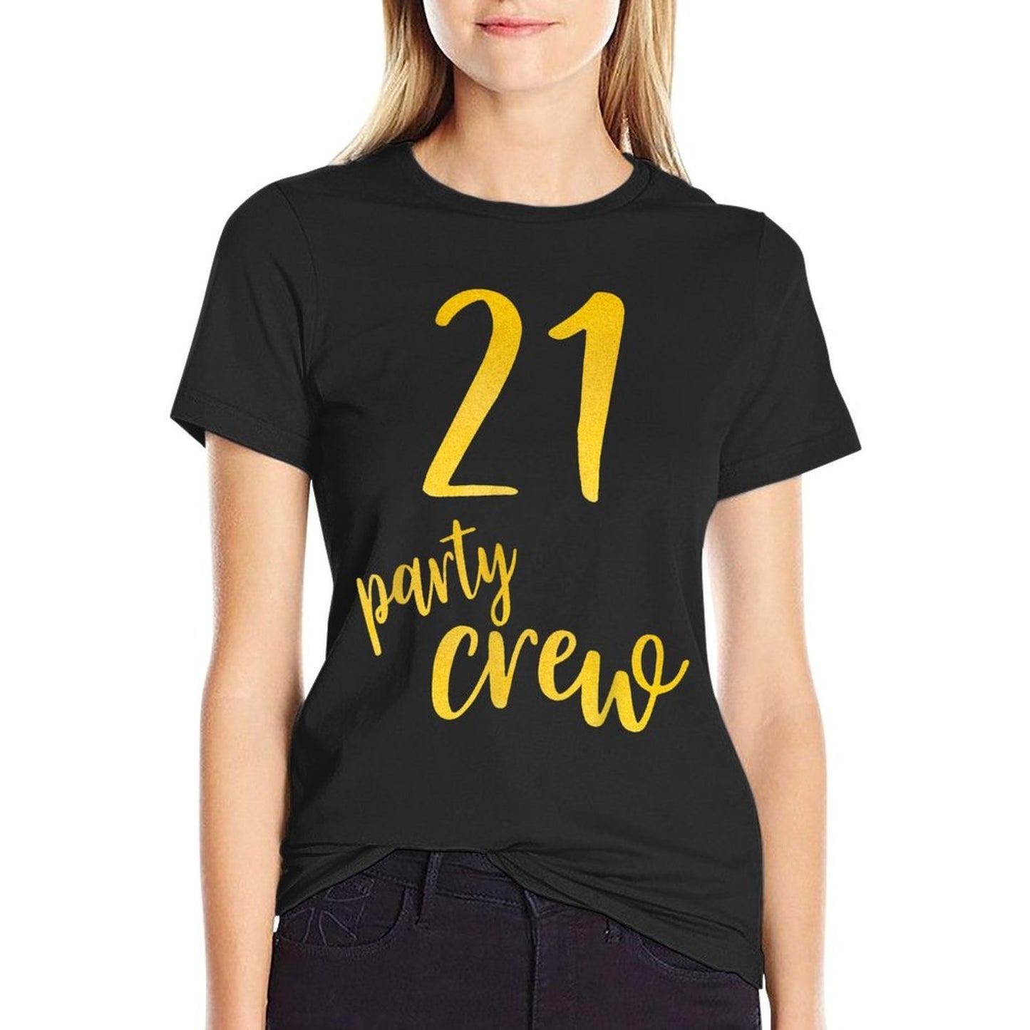 21 Years Old 21 Birthday Party Crew Gifts 21st Birthday Trendy Pattern T-Shirt