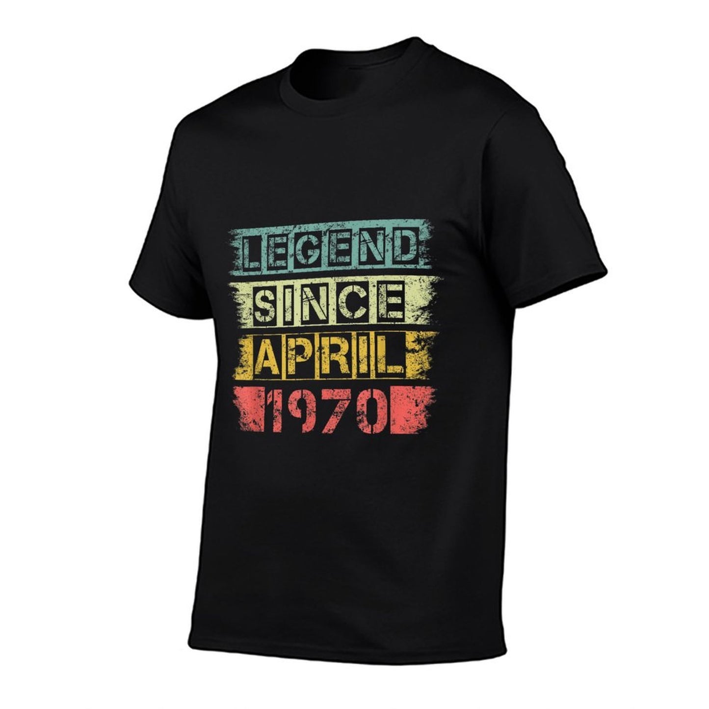 Vintage Retro Legend Since April 1970 50th Birthday Gift Heathered Texture T-Shirt