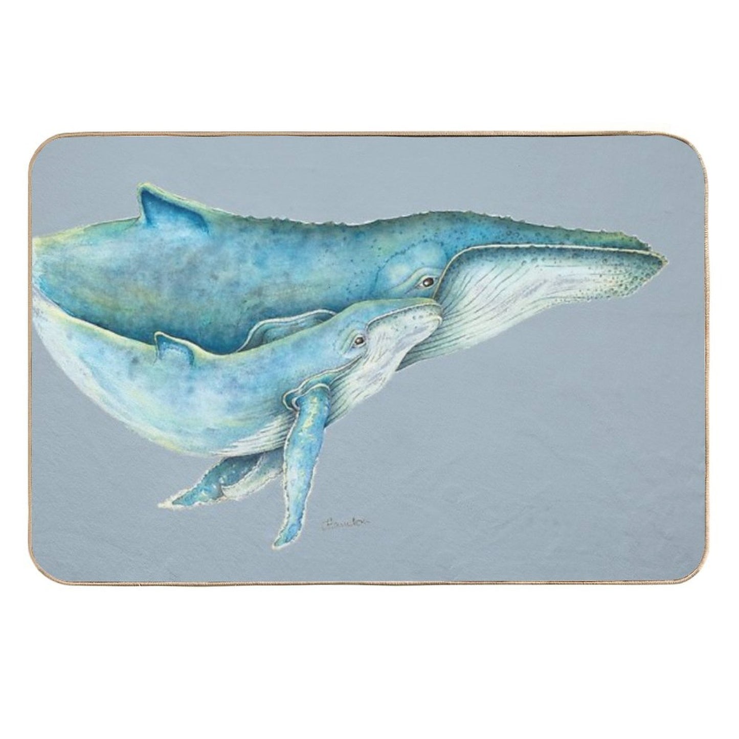 Humpback Whales (blue) Eco-Friendly Bath Mat