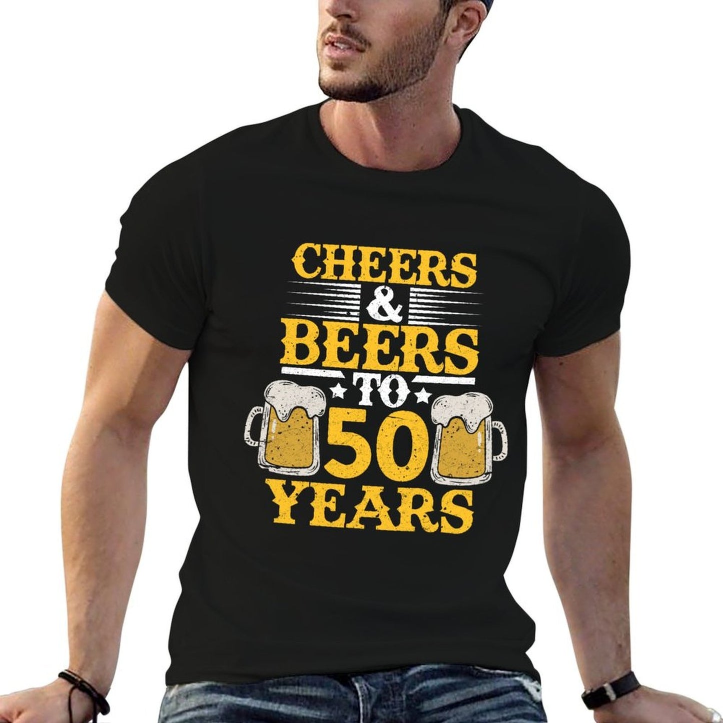 Cheers And Beers To 50 Years Funny 50th Birthday Slim-fit Cut T-Shirt