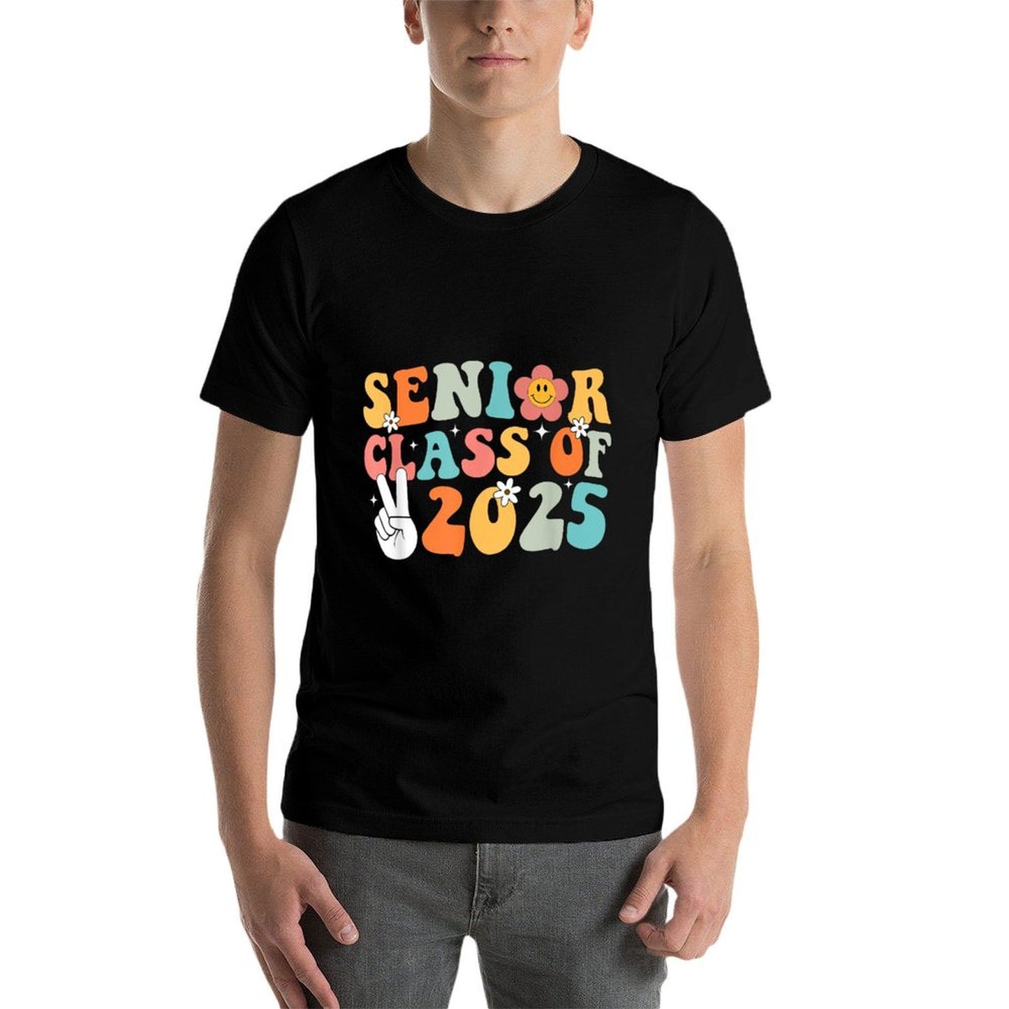 Senior 2025 Class of 2025 Seniors Graduation Retro Groovy Odor-resistant T-Shirt