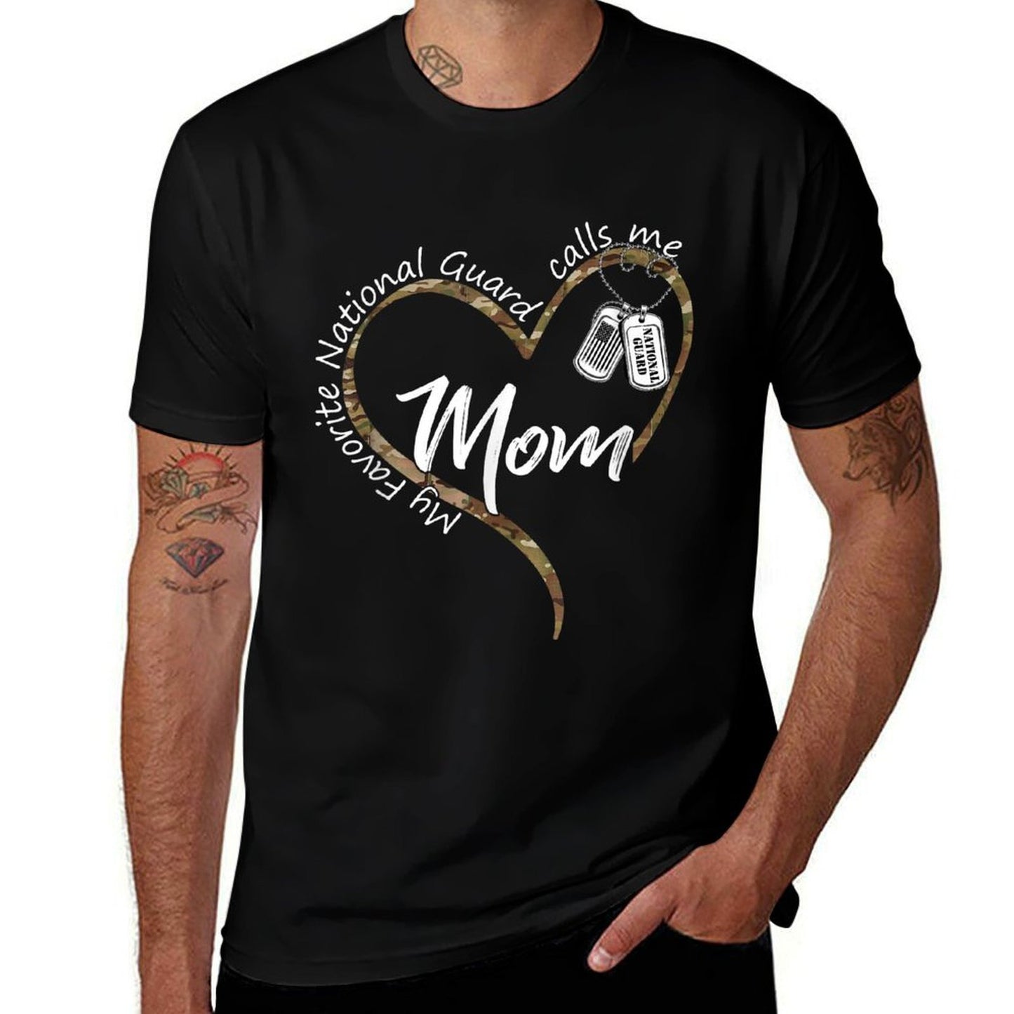 My Favorite National Guard Calls Me Mom US National Guard High-quality Stitching T-Shirt