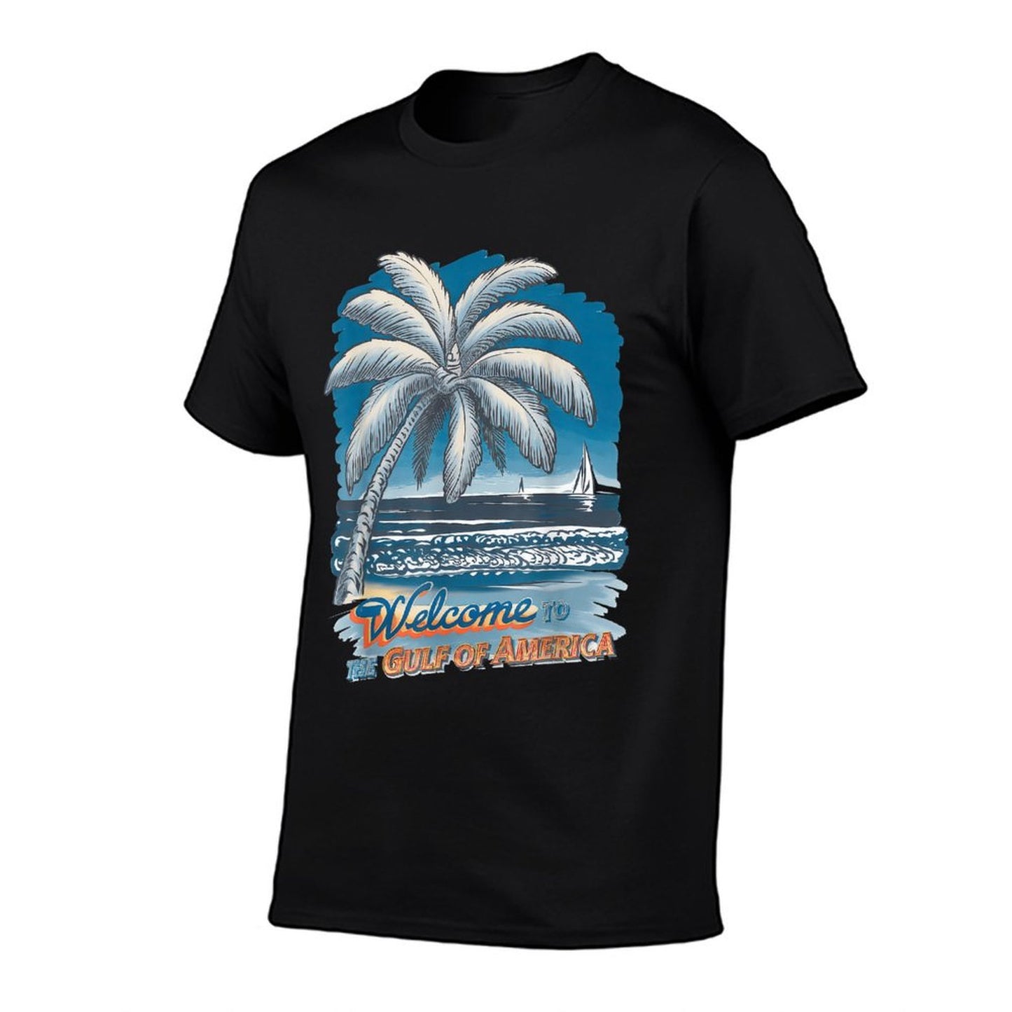 Gulf Of USA America Gift Men Women Flag Beach Cotton T-Shirt