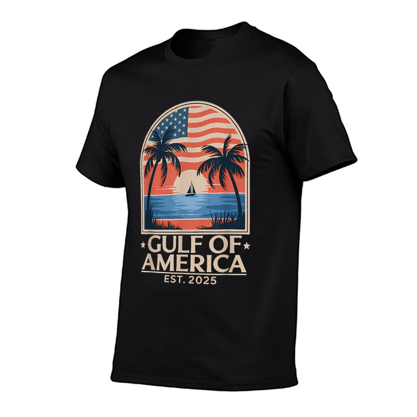 Gulf Of Usa America Est 2025 American Flag Summer-ready Fabric T-Shirt