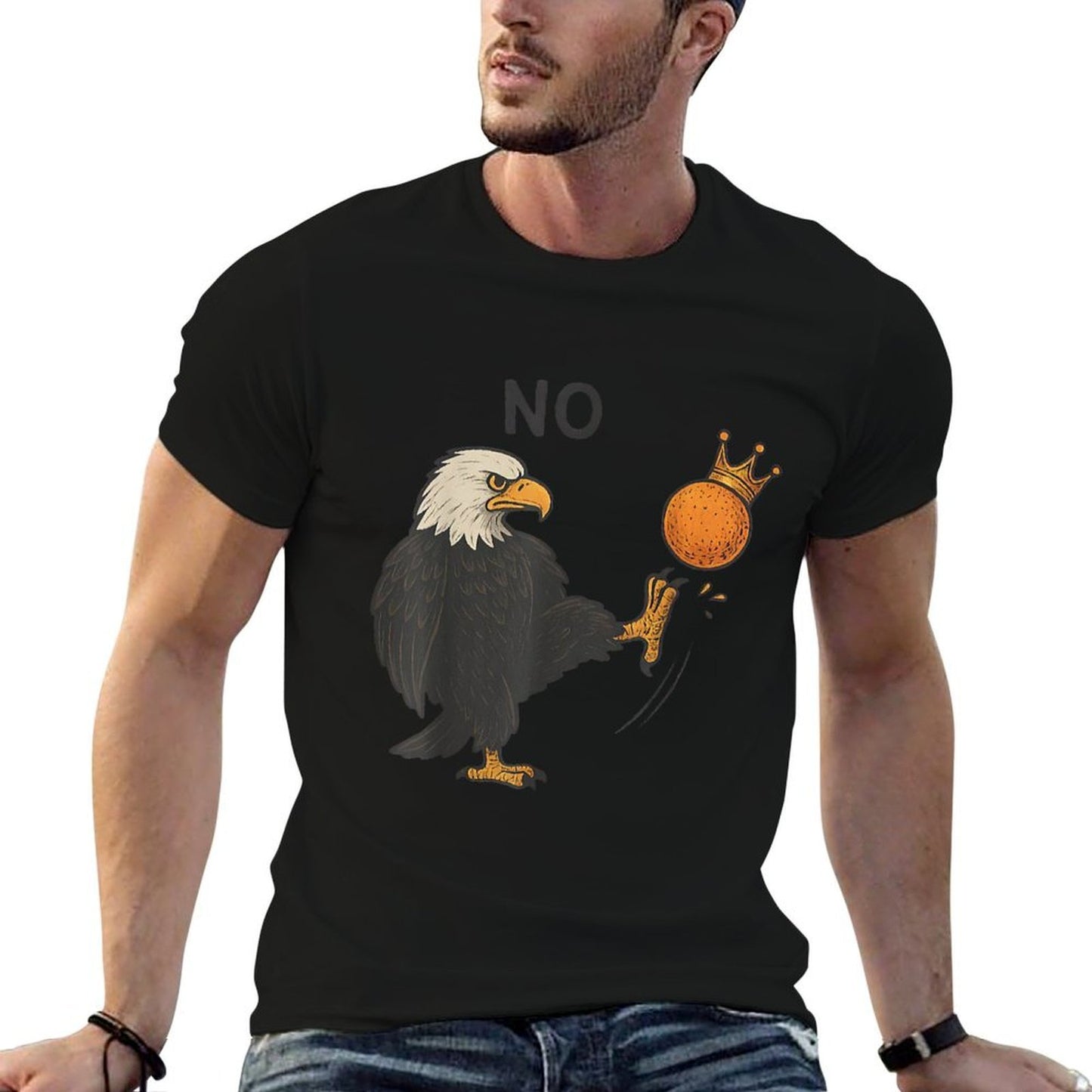 Funny No Kings In America Men Women High-quality Stitching T-Shirt