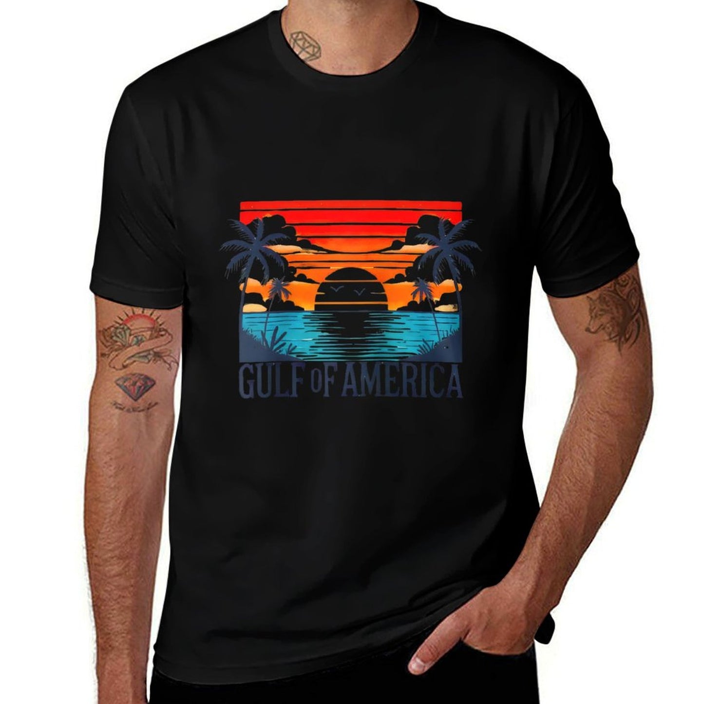 Gulf of USA America Raglan Baseball Polyester Blend T-Shirt