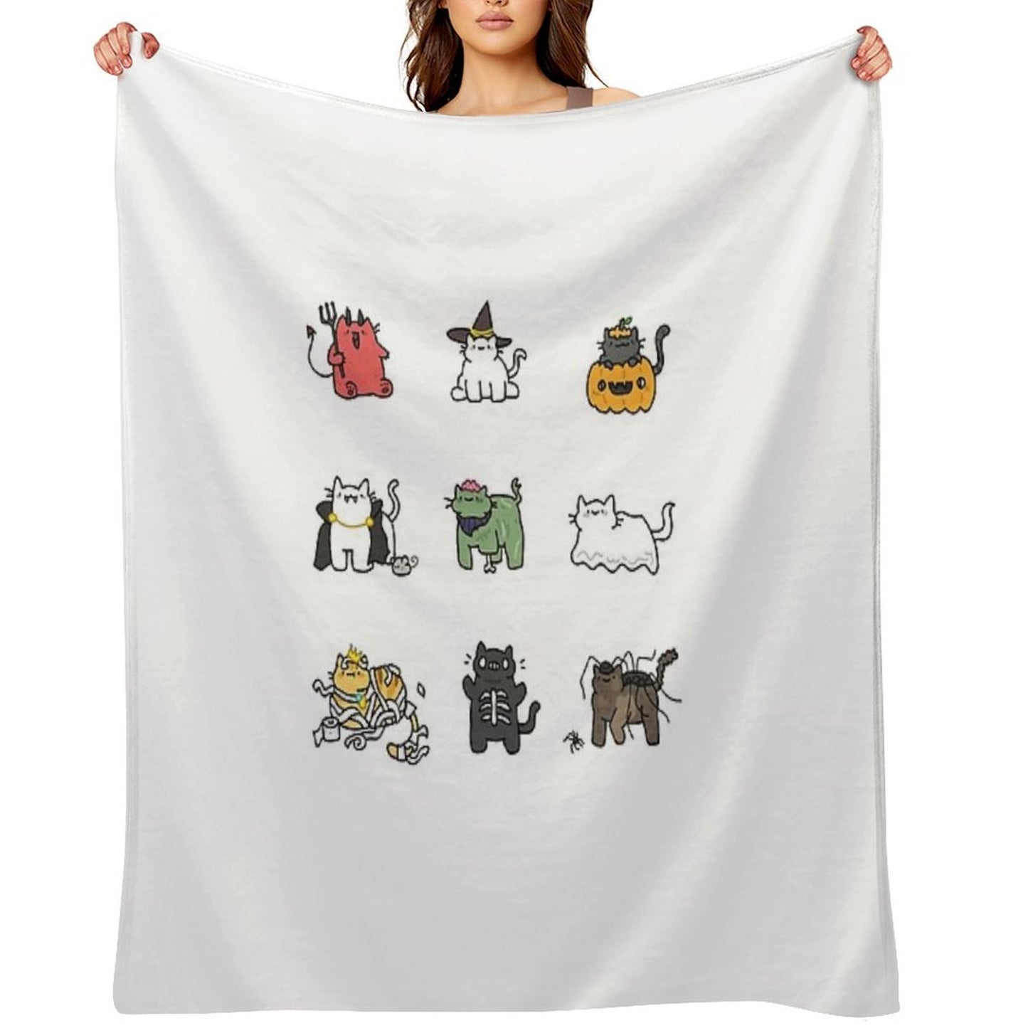 Halloween Kittens Wrinkle-free Throw Blanket