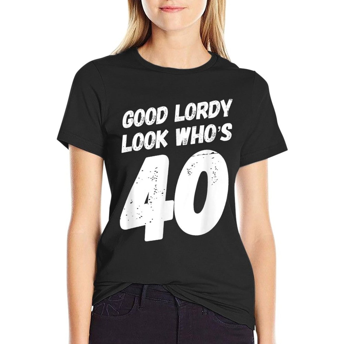 40th Birthday Good Lordy Look Who's Forty Heathered Texture T-Shirt