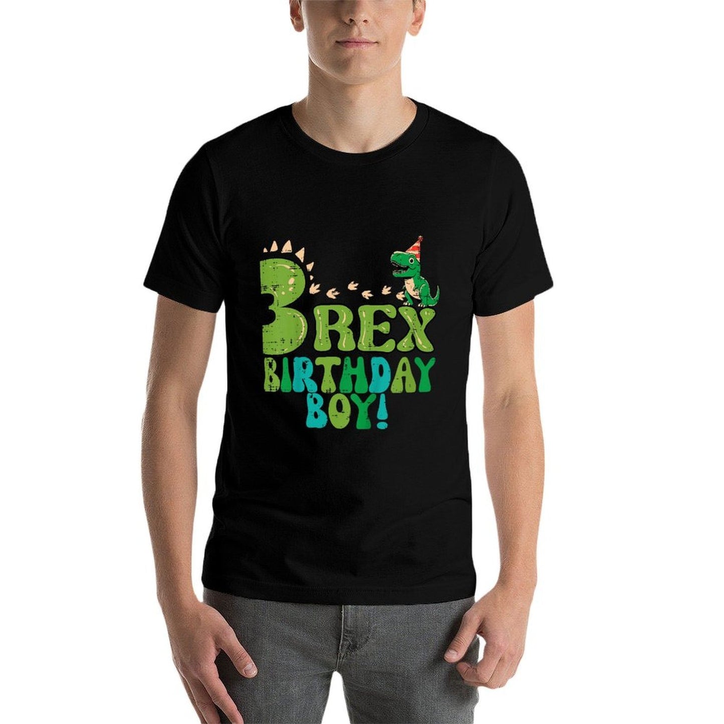Kids 3 Rex Birthday Boy Dino 3rd Year Old Bday Party Boys Kids Odor-resistant T-Shirt