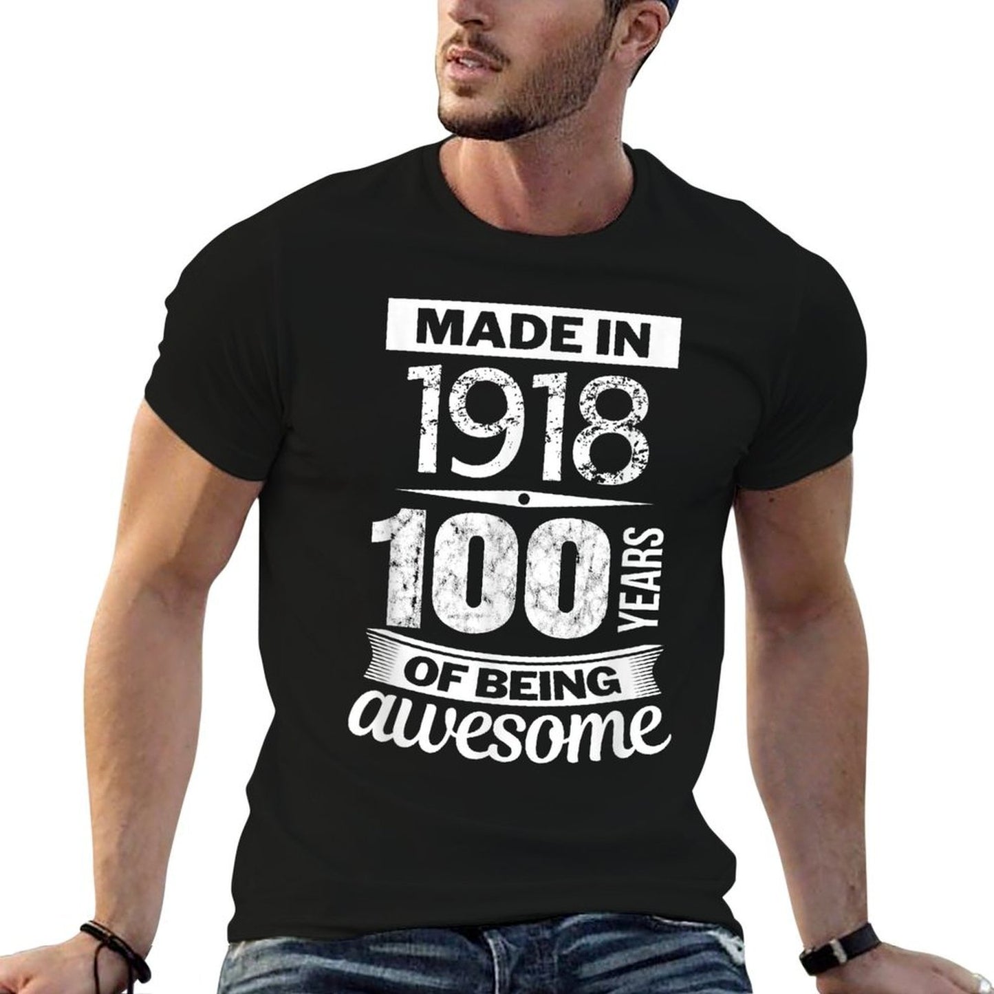 100th Birthday Made in 1918 100 Years of Being Awesome Lightweight T-Shirt