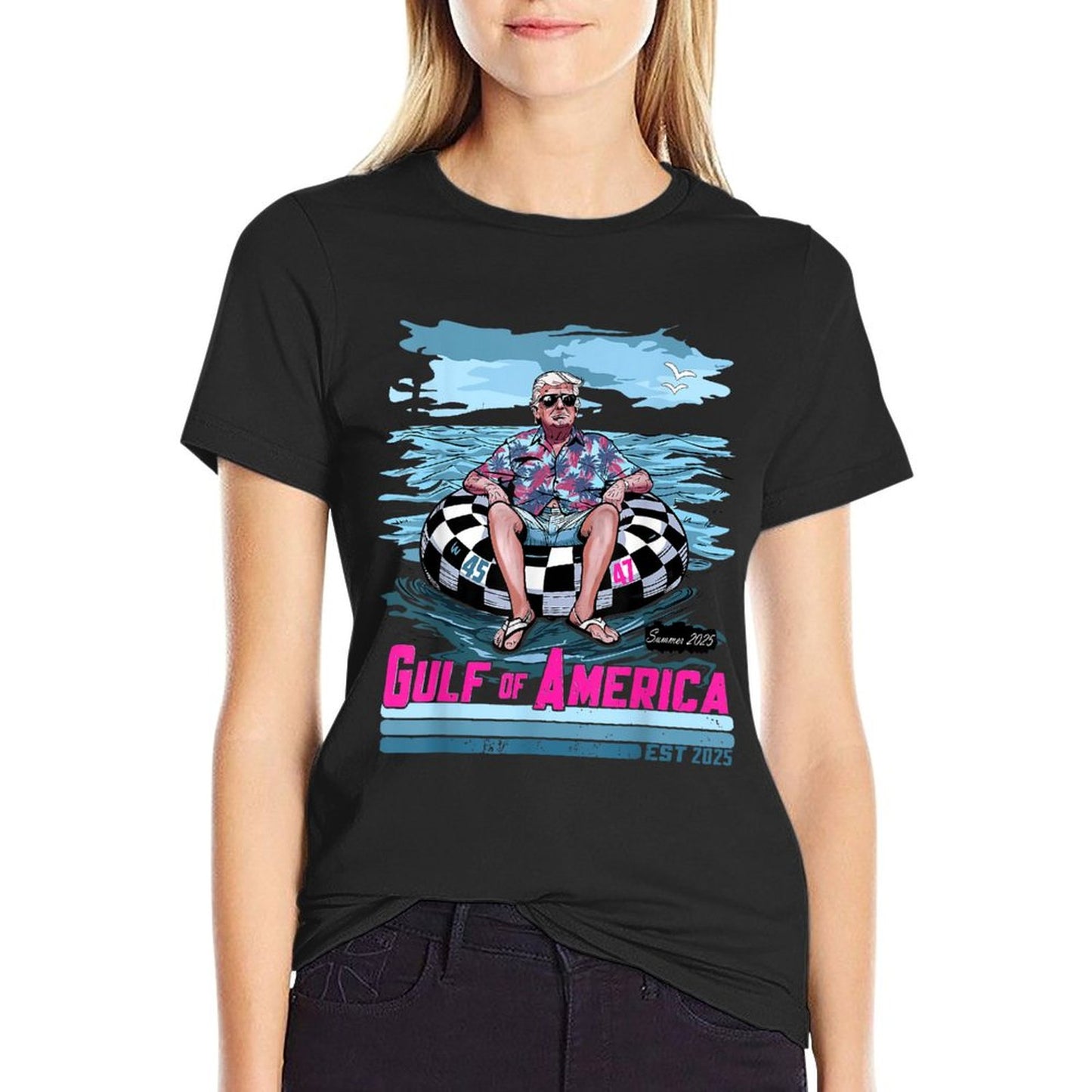 Gulf of USA America 2025s Men Women Summer-ready Fabric T-Shirt