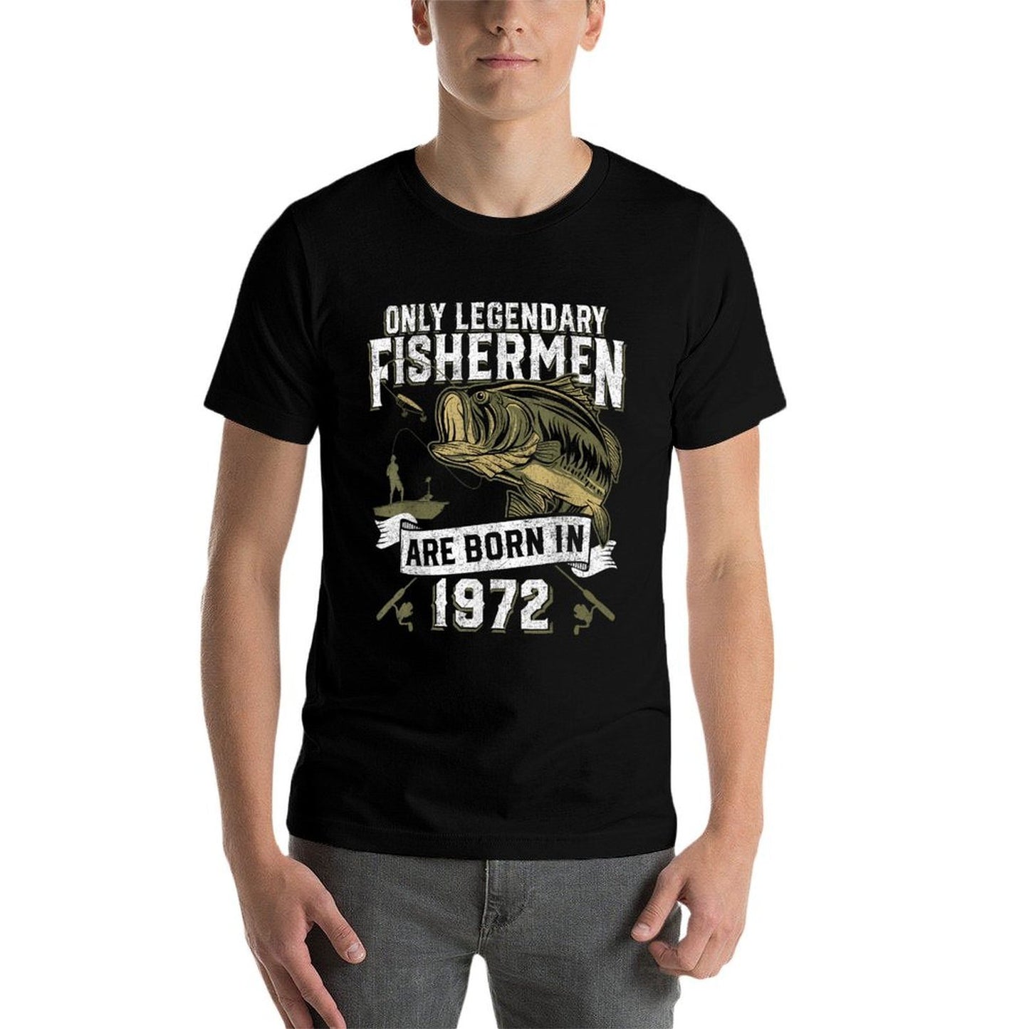 50 Year Old Fishing Birthday Born 1972 50th Fisherman Gift Quick-drying T-Shirt