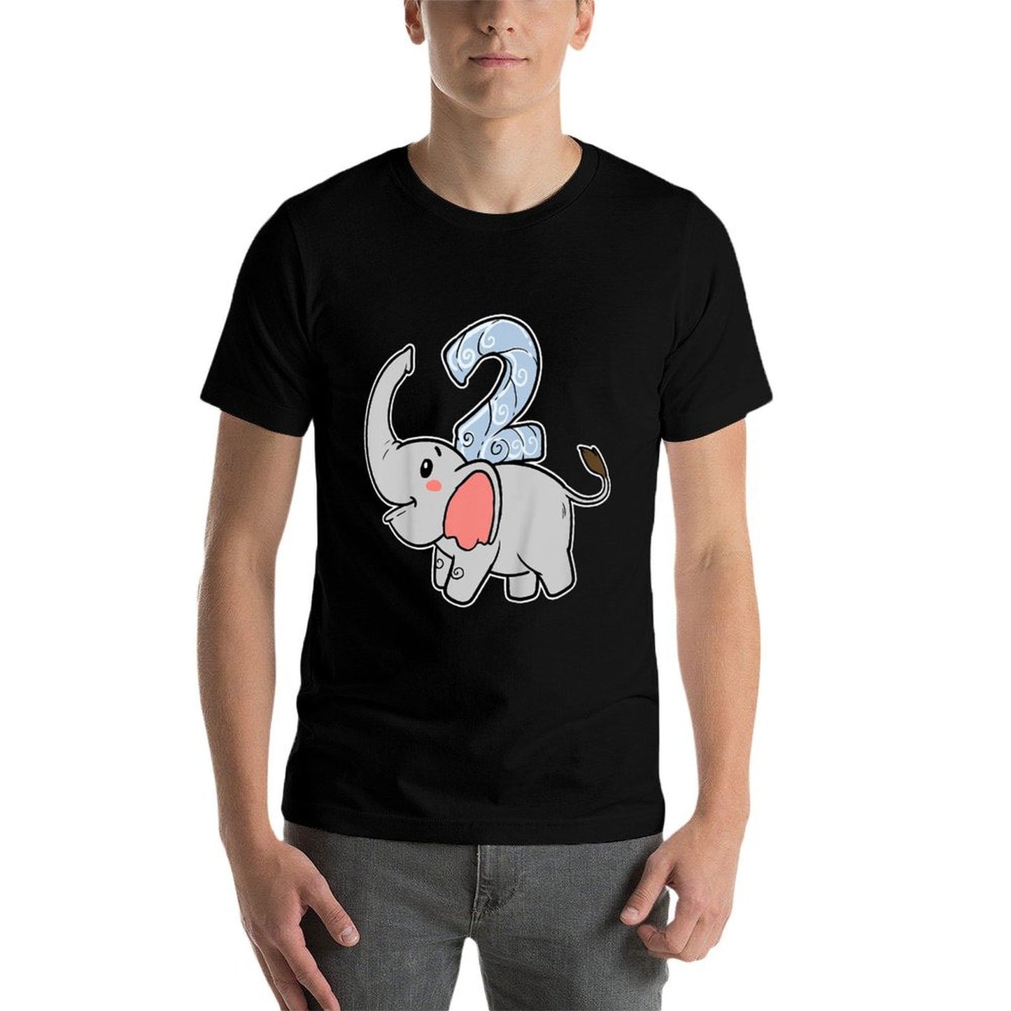 Kids Happy Birthday Party 2 Two Years Elephant Second Year Birth Breathable T-Shirt