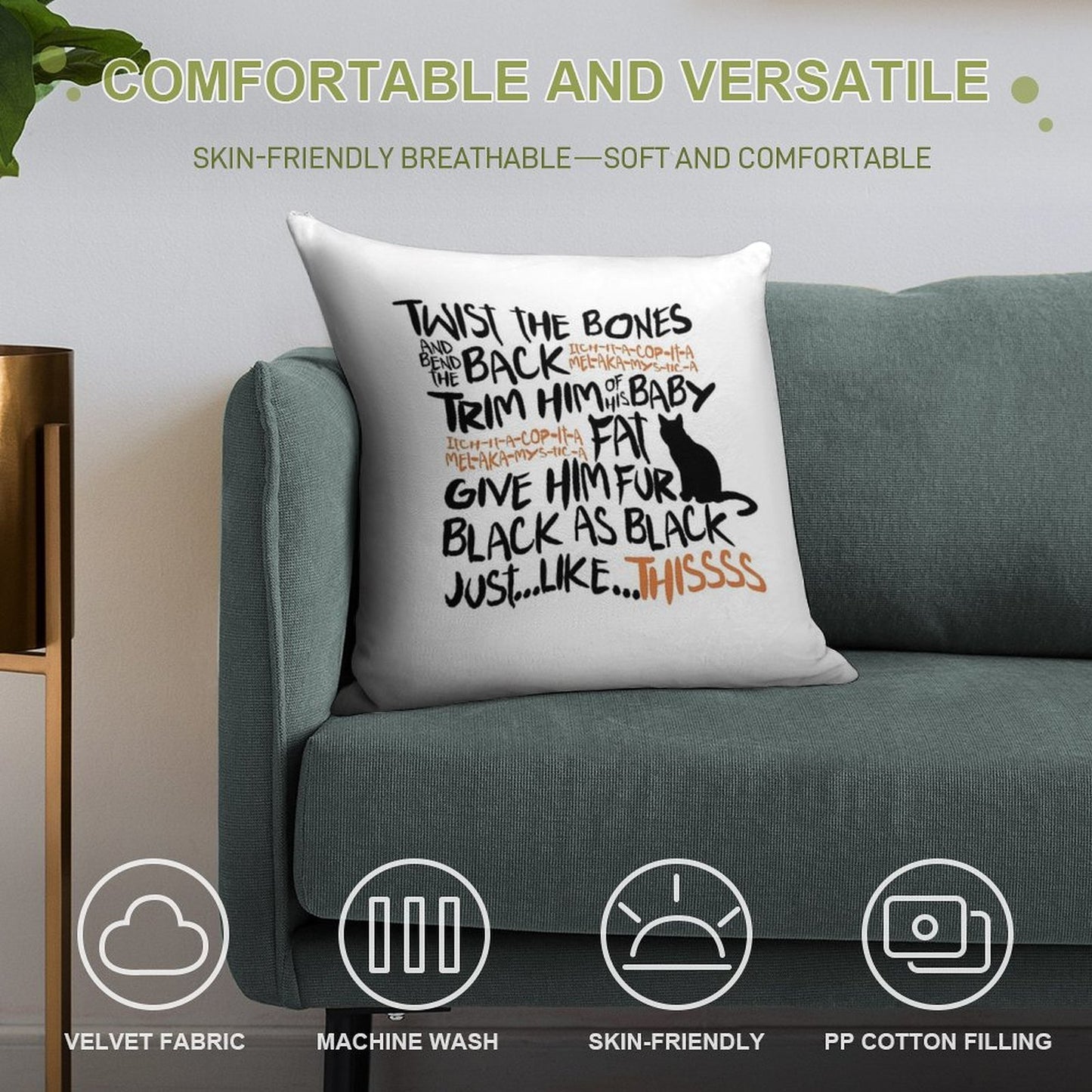 Binx Spell Soft Durable Construction Throw Pillow