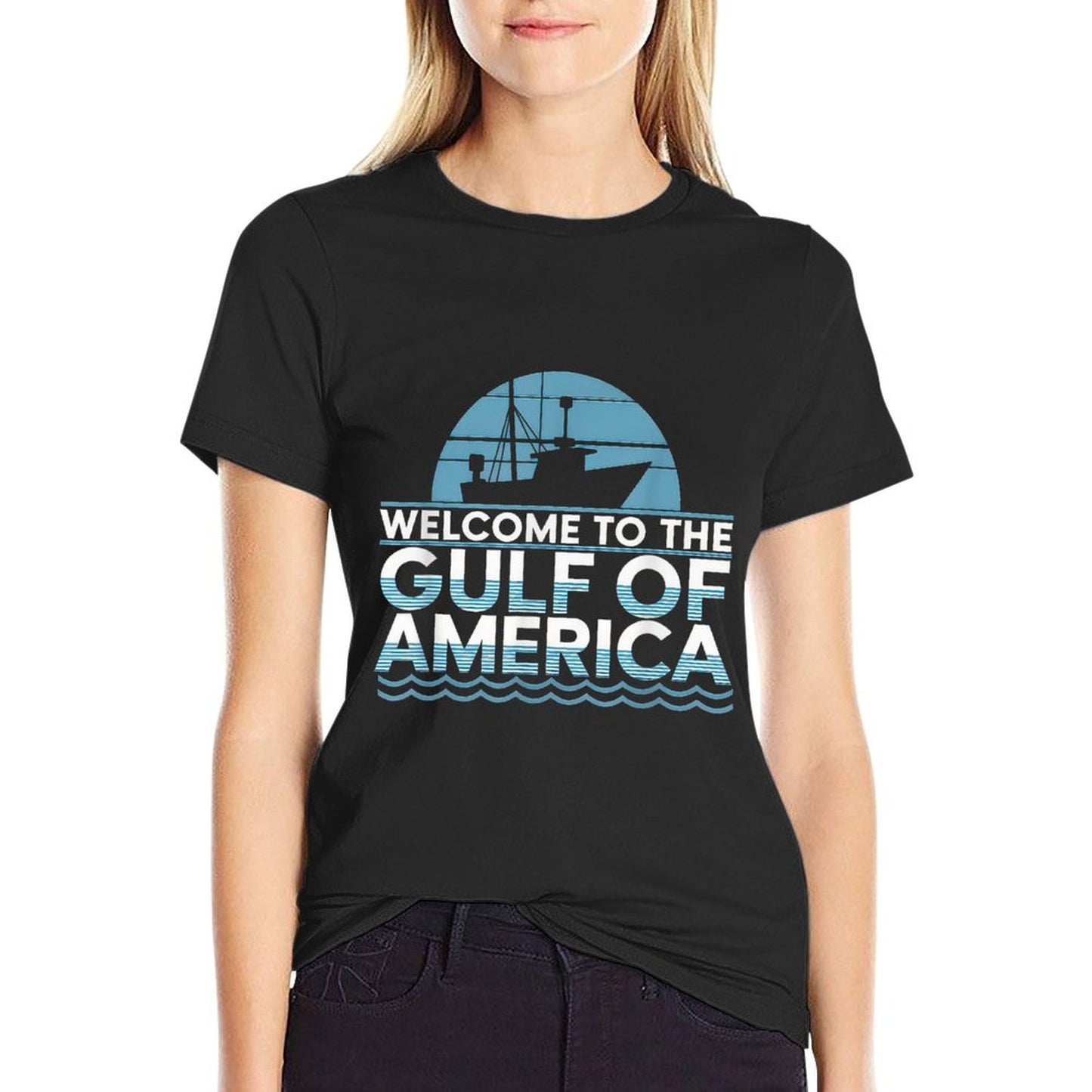 Gulf Of USA America Gift Men Women Flag Beach Summer-ready Fabric T-Shirt
