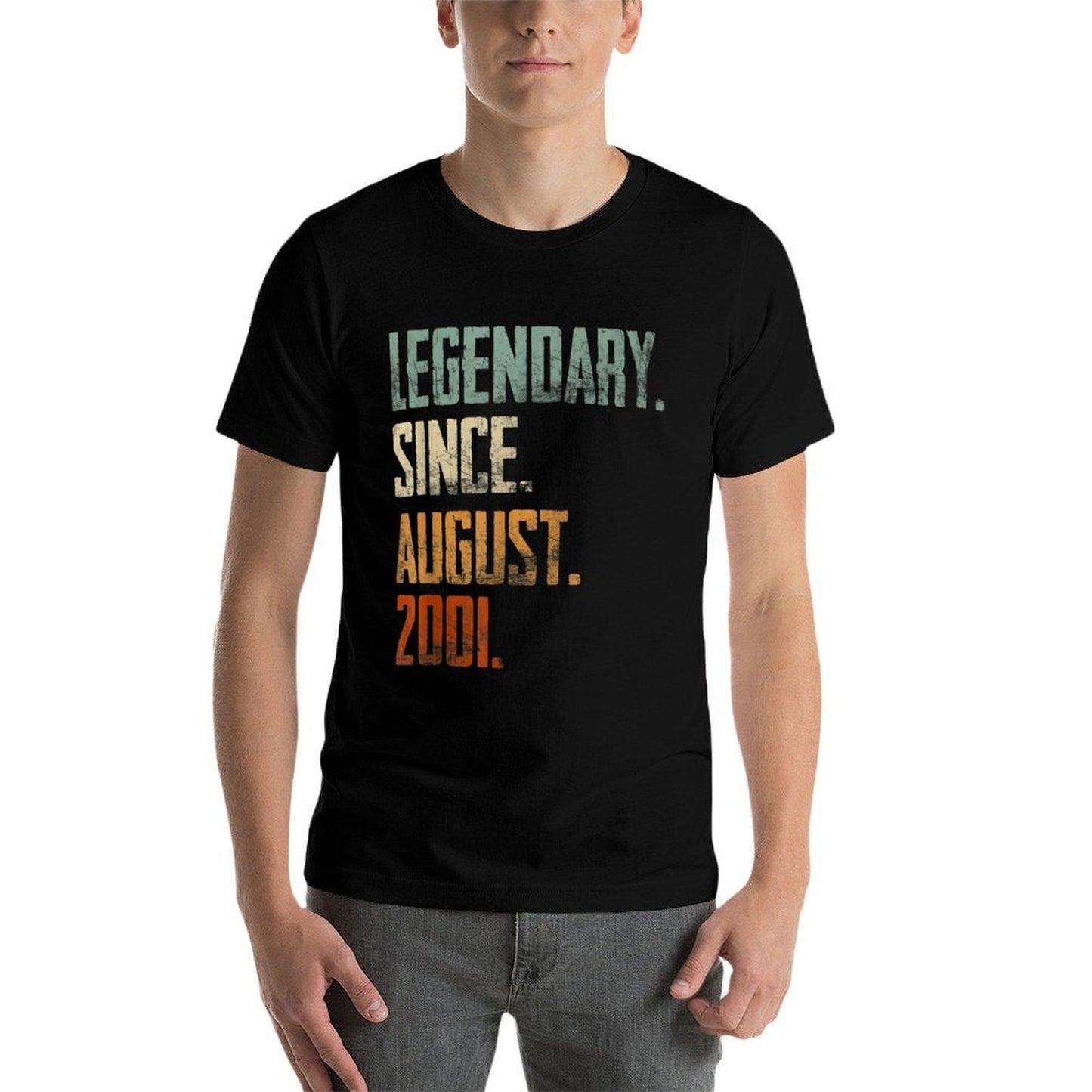 21 Years Old Gifts Legend Since August 2001 21st Birthday Slim-fit Cut T-Shirt