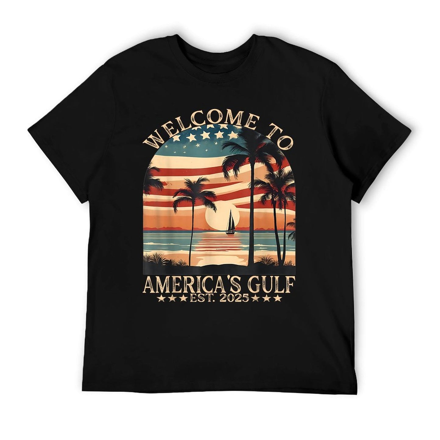 Gulf Of Us America, America's Gulf Us Flag 2025 High-quality Stitching T-Shirt