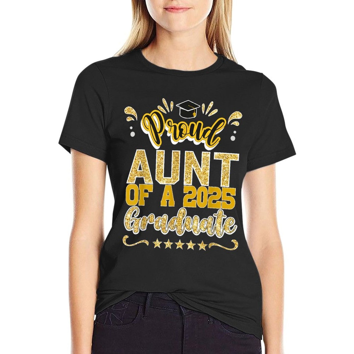 Proud Aunt of A 2025 Graduate Class Senior Graduation Aunt Soft T-Shirt
