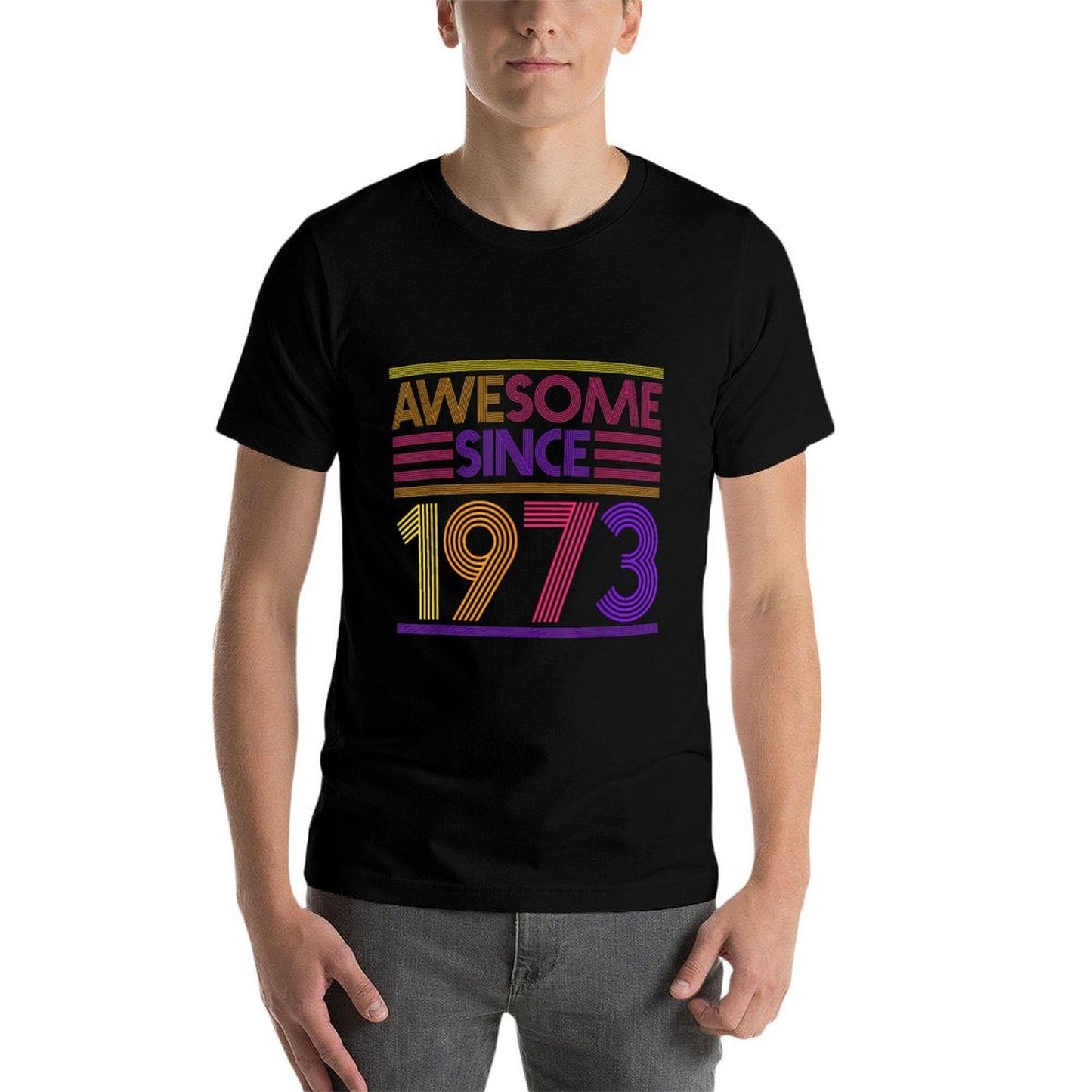 50th Birthday Gifts - Awesome Since 1973 Summer-ready Fabric T-Shirt