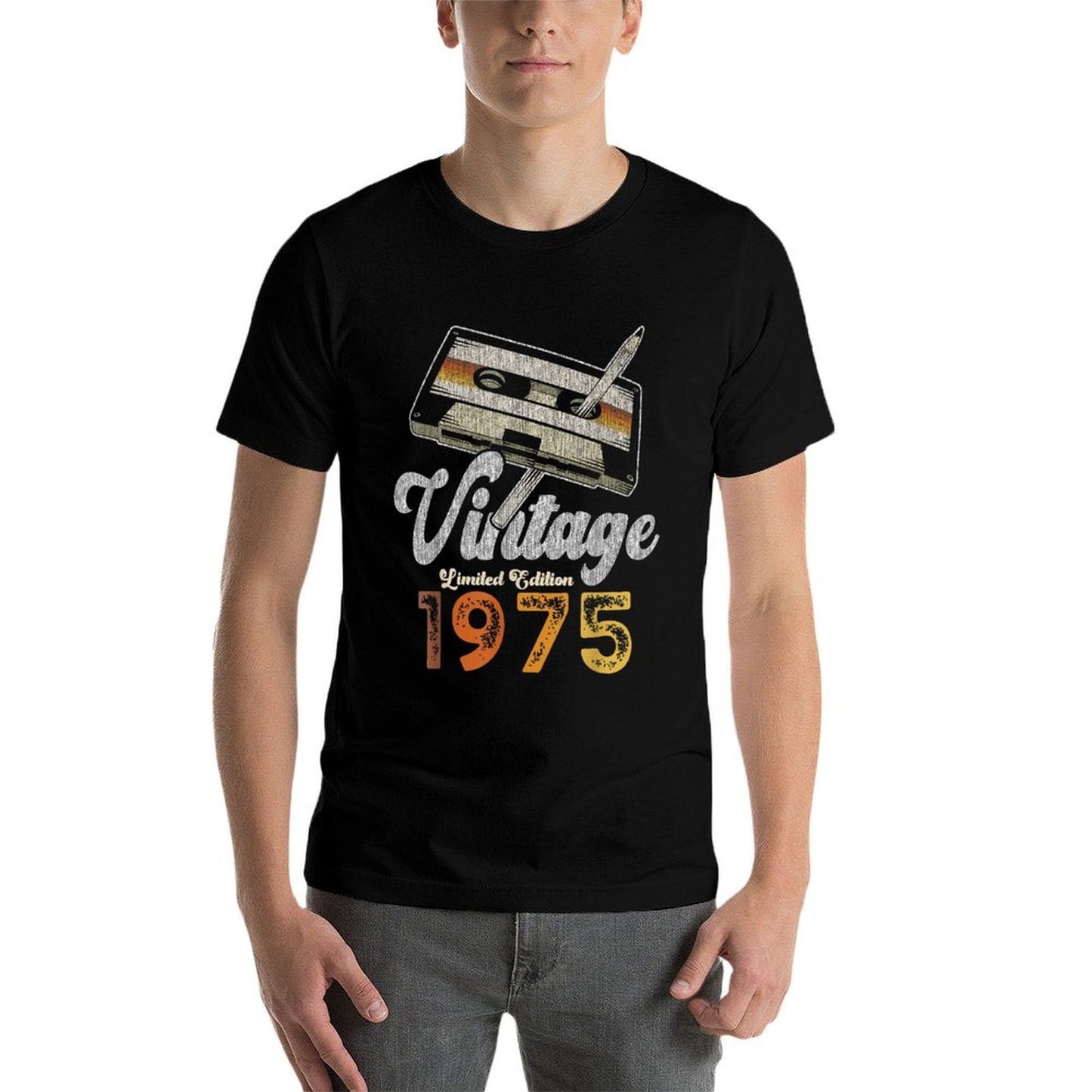 Vintage 1975 Cassette Pencil 50th Birthday Easy-care T-Shirt