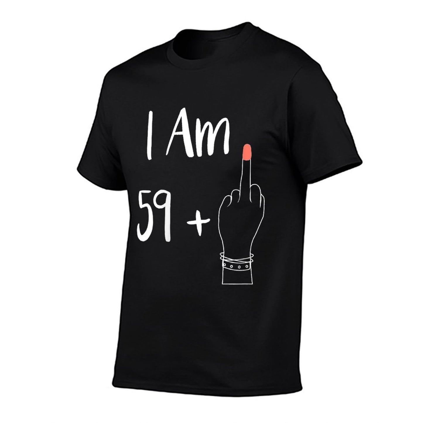 Womens I Am 59 Plus 1 Middle Finger For A 60th Women 60 Years Old Cotton T-Shirt