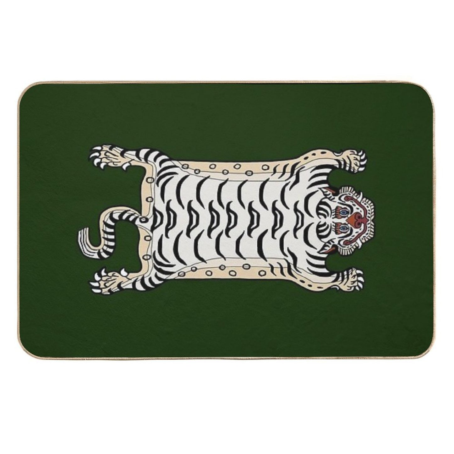 TIBETAN TIGER RUG-white 3 Slip-Resistant Bath Mat