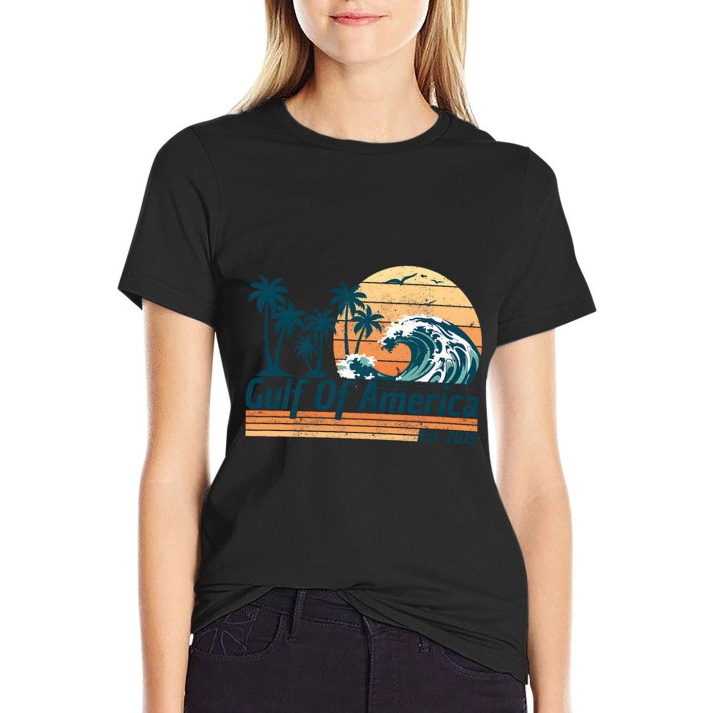 Gulf of US America Shirt Retro Golf of US America Shirt Easy-care T-Shirt