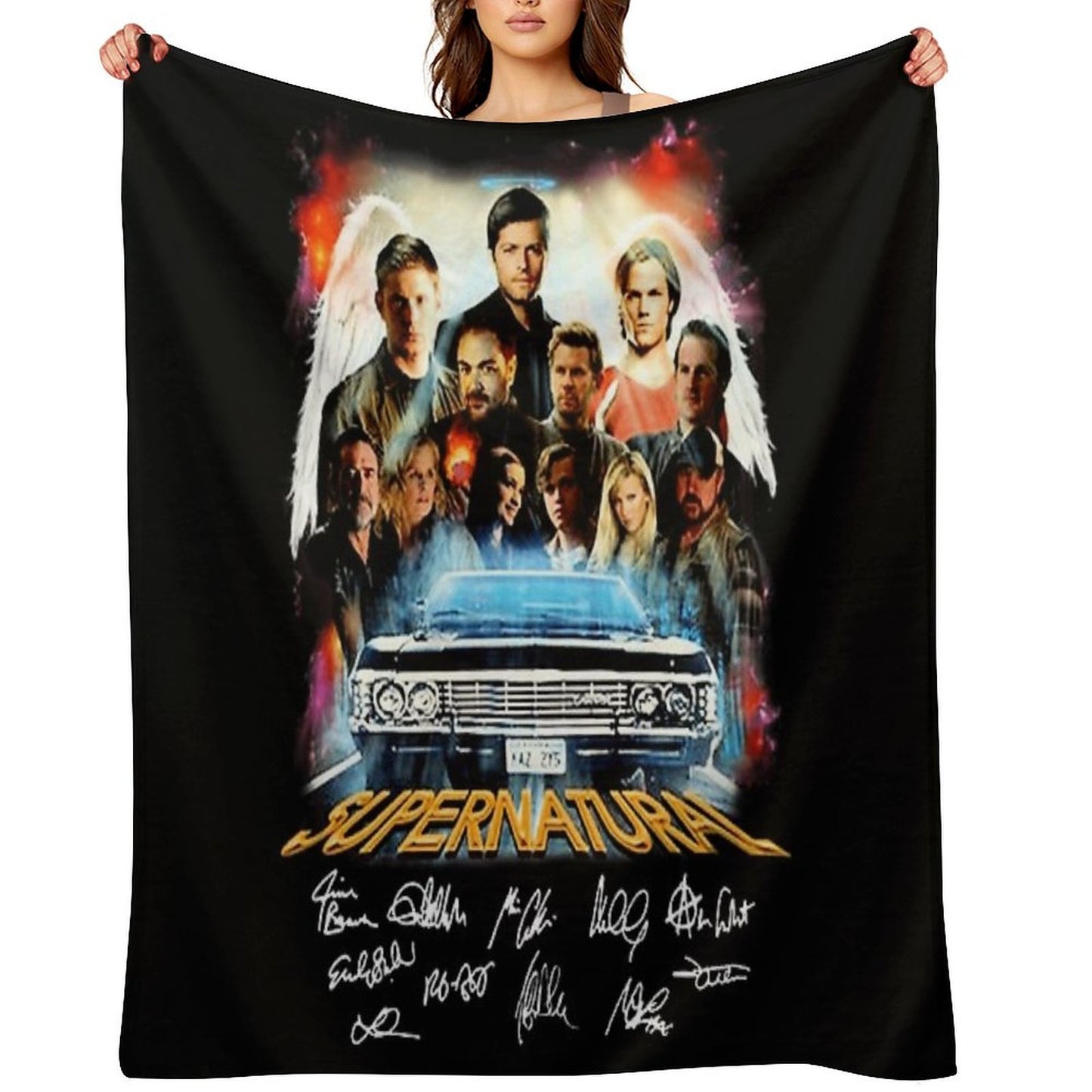 Supernatural Characters Machine-washable Throw Blanket