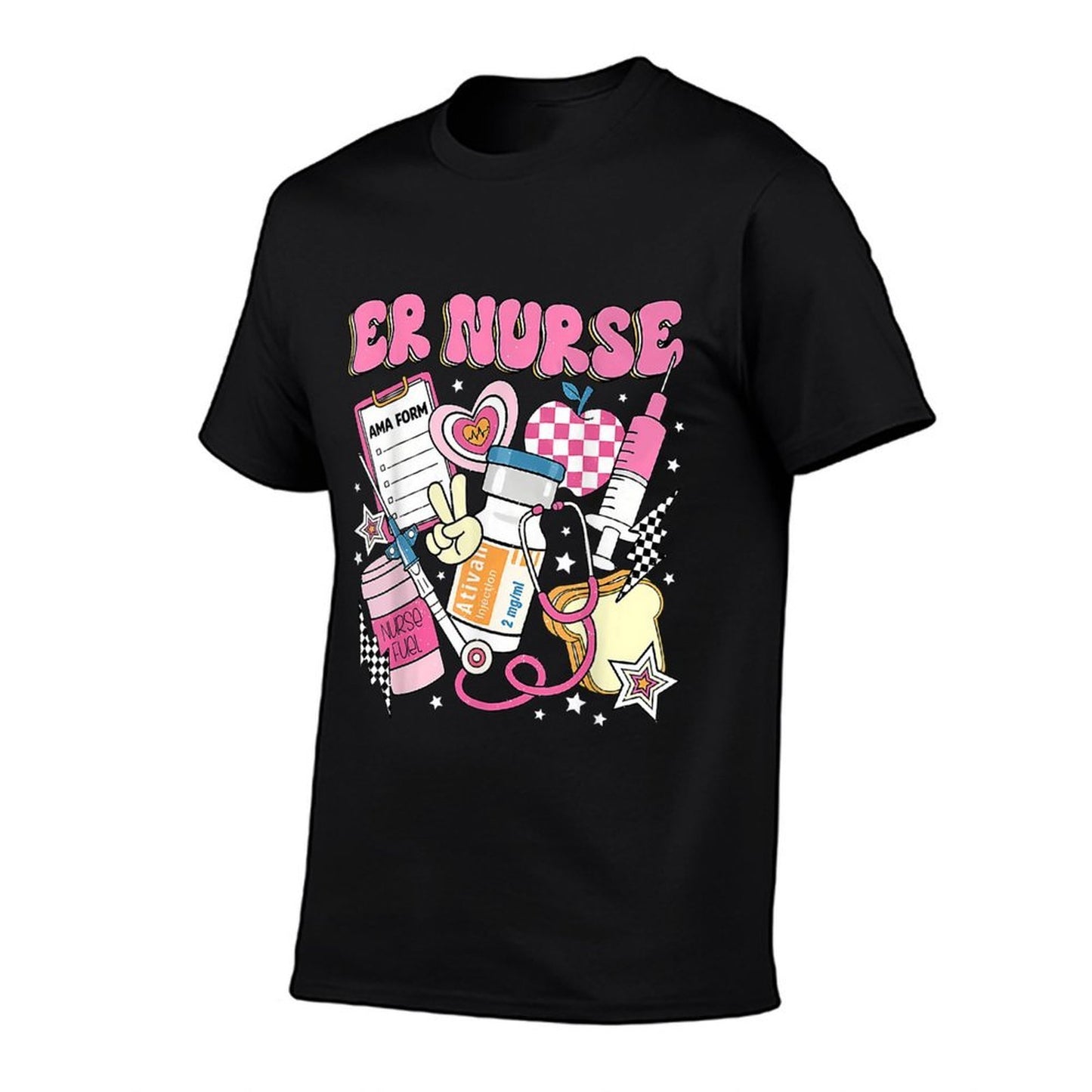 Retro Pink ER Nurse Funny Emergency Room Rn Wrinkle-resistant T-Shirt