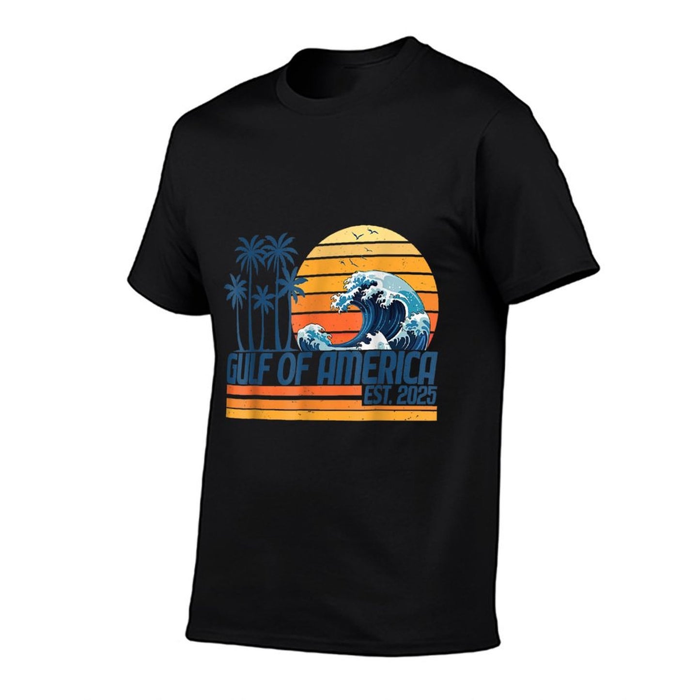Gulf Of USA America Est 2025 Retro Vintage Gulf Of Mexico Trendy Pattern T-Shirt