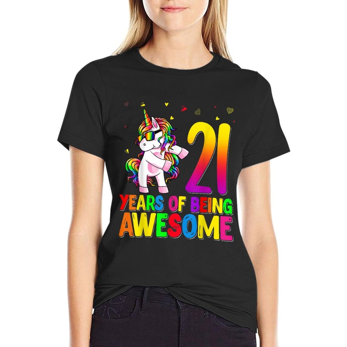 21 Years Old Birthday Unicorn Flossing 21st Birthday Unicorn Eco-friendly Material T-Shirt