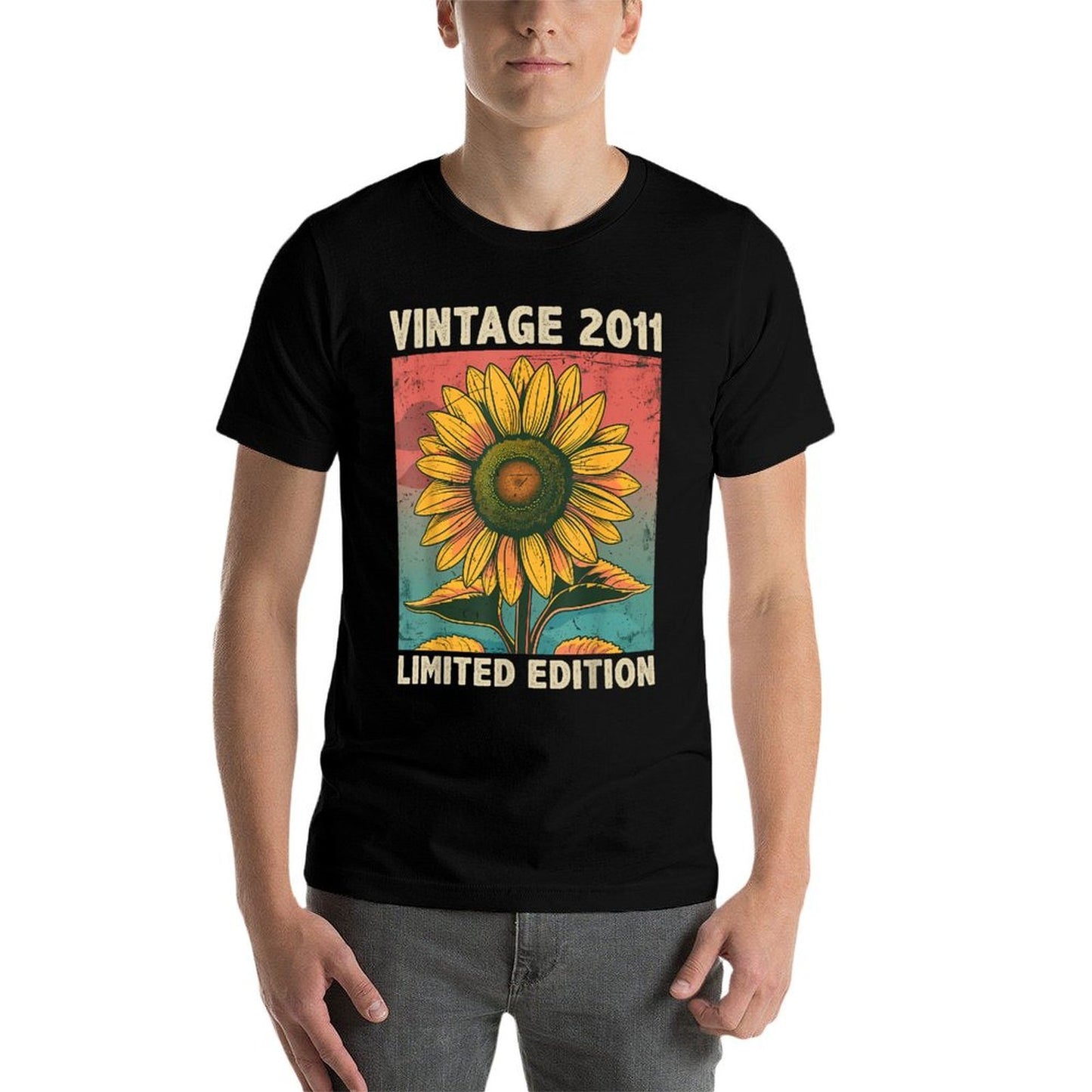 14 Years Old Gift Vintage 2011 Sunflower Lover 14th Birthday Lightweight T-Shirt