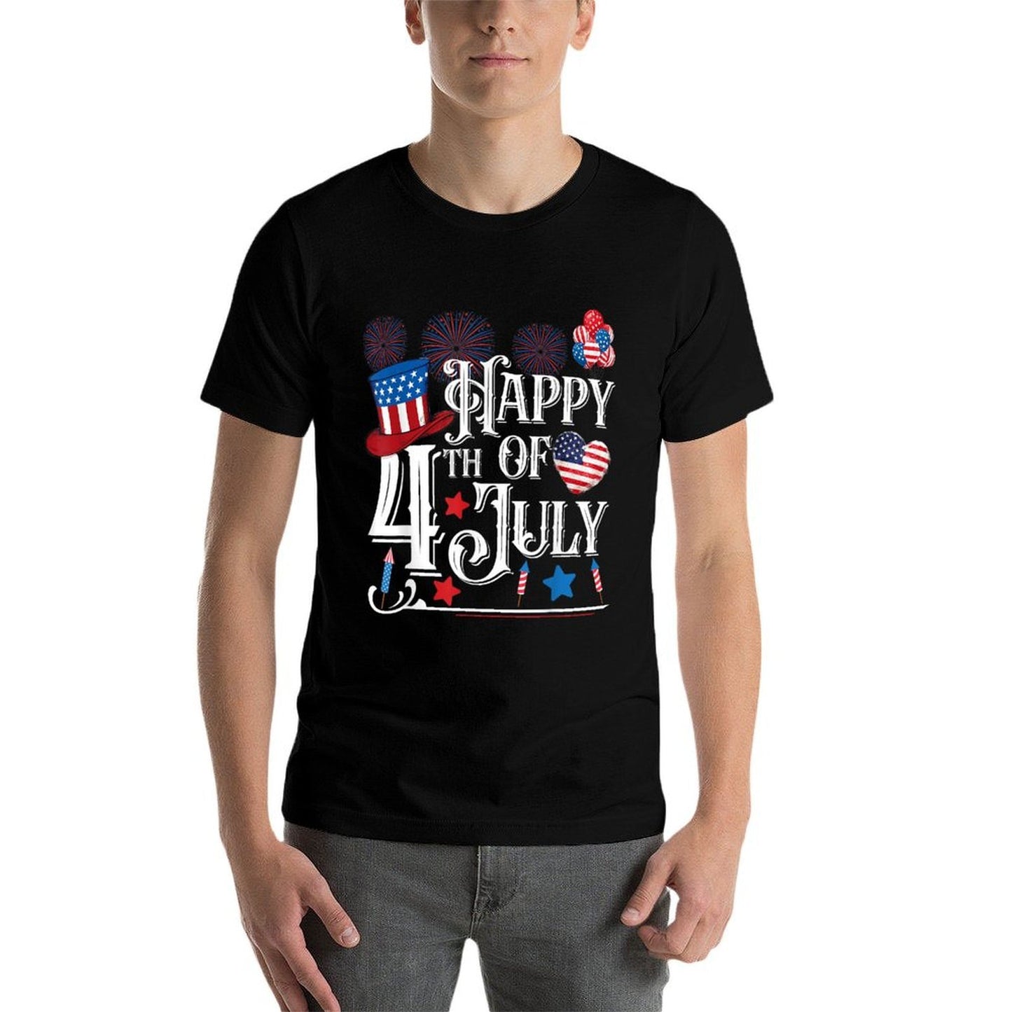 Happy 4th Of July Funny Fourth of July Independence Day Men Stretchy T-Shirt