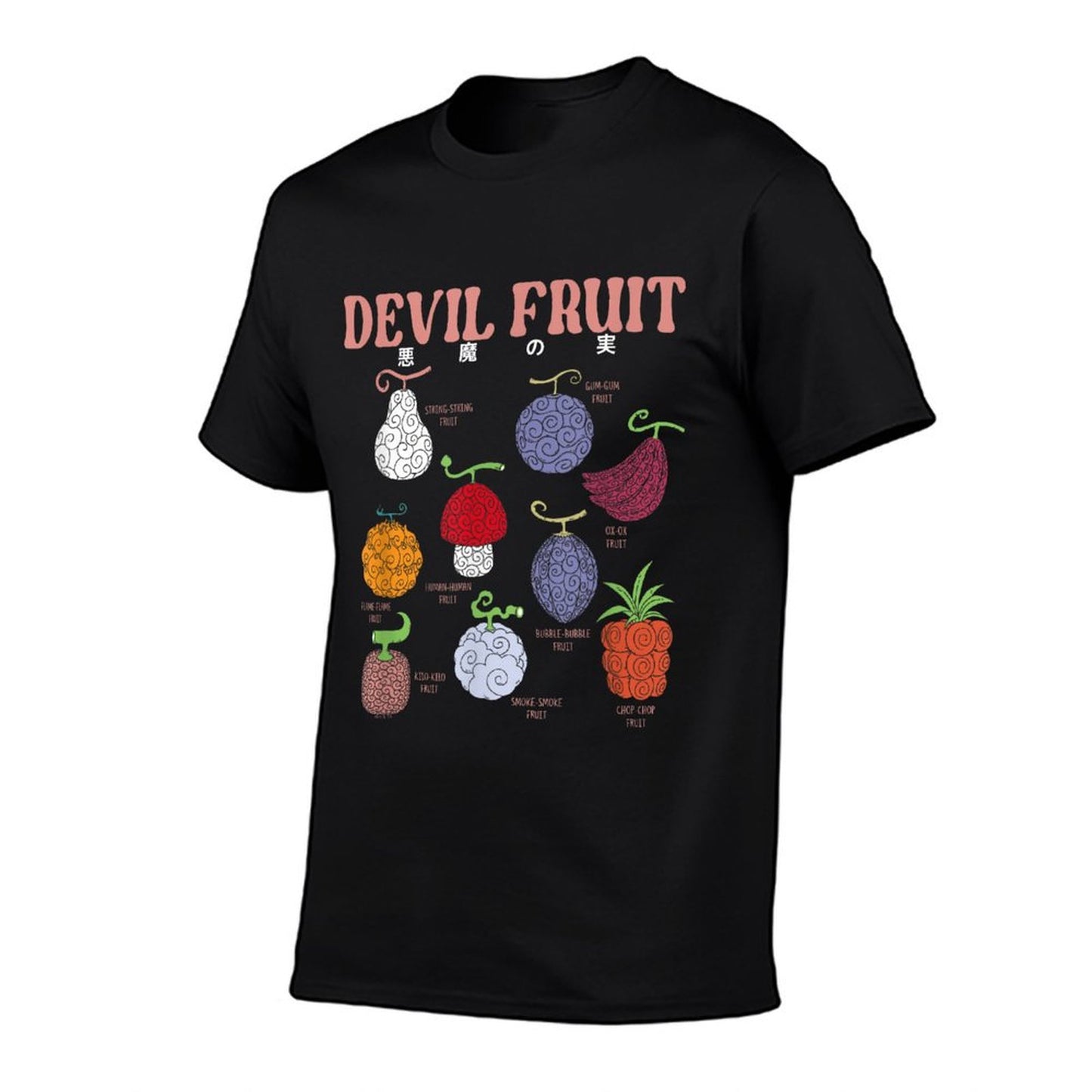 One Piece Anime Devil Fruit Varieties Illustration Trendy Pattern T-Shirt