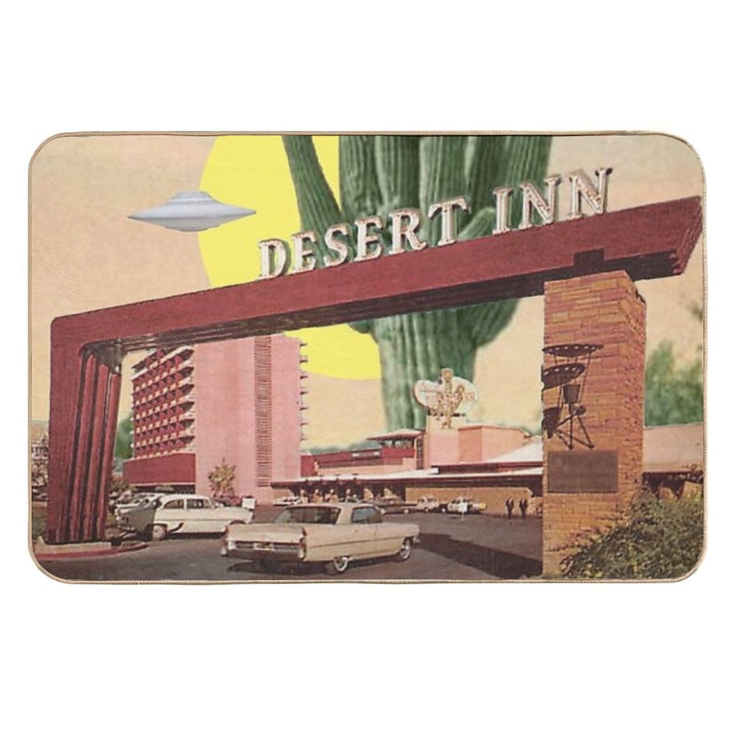 Desert Inn UFOs Landing Odorless Bath Mat