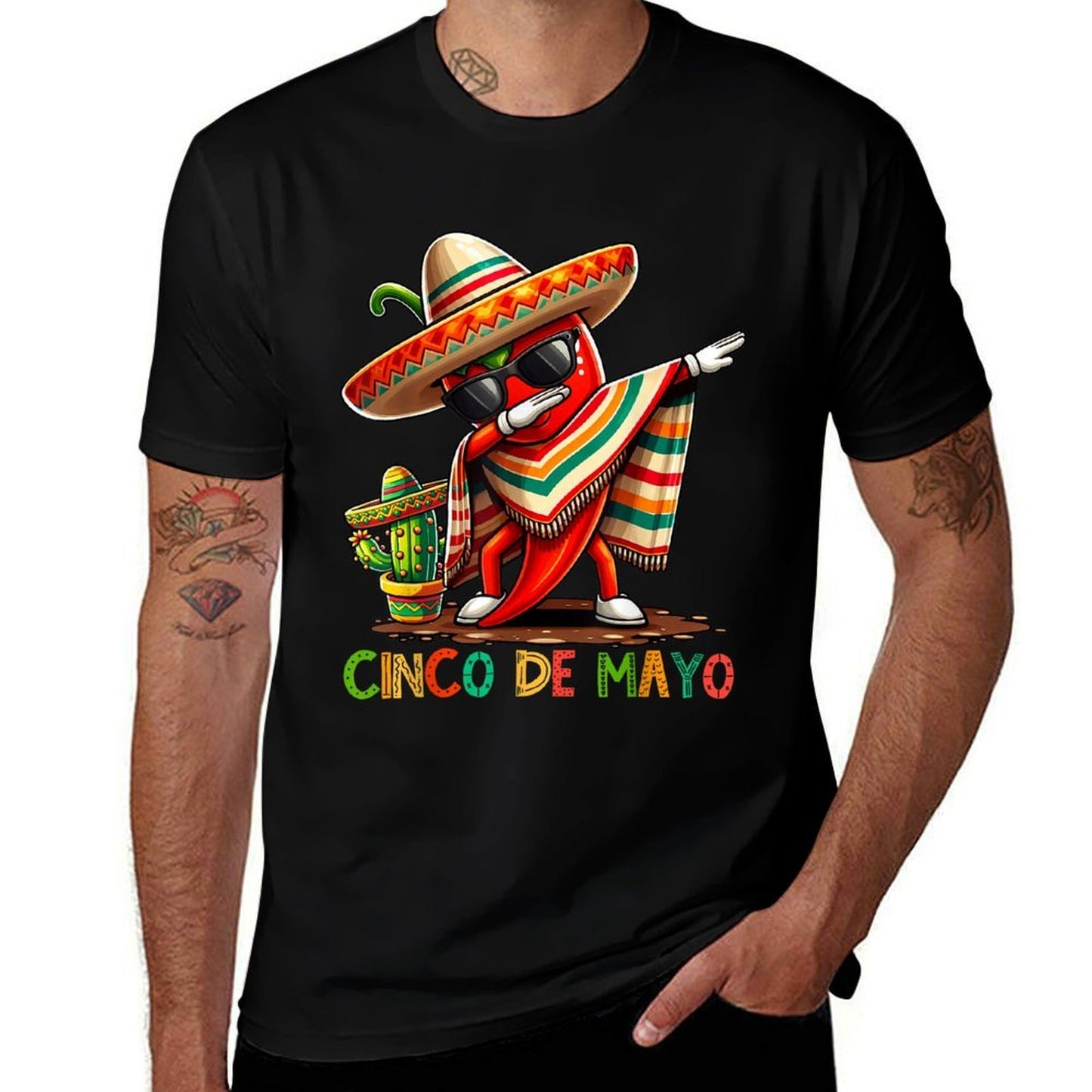 Dabbing Chili Cinco De Mayo Funny Mexican Food Dab Boys Kids Relaxed-fit T-Shirt
