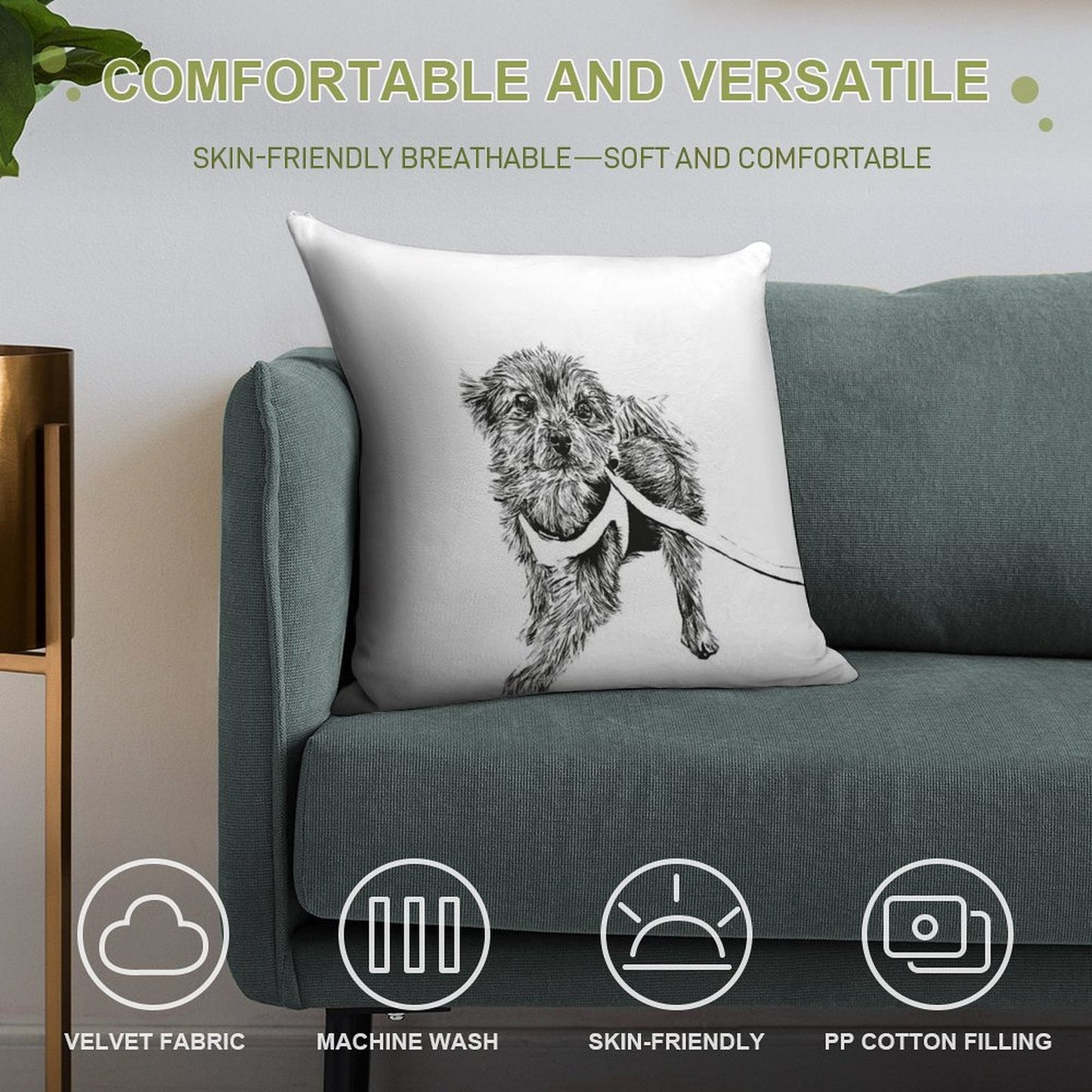 Yorkshire Terrier Soft Anti-Pilling Throw Pillow