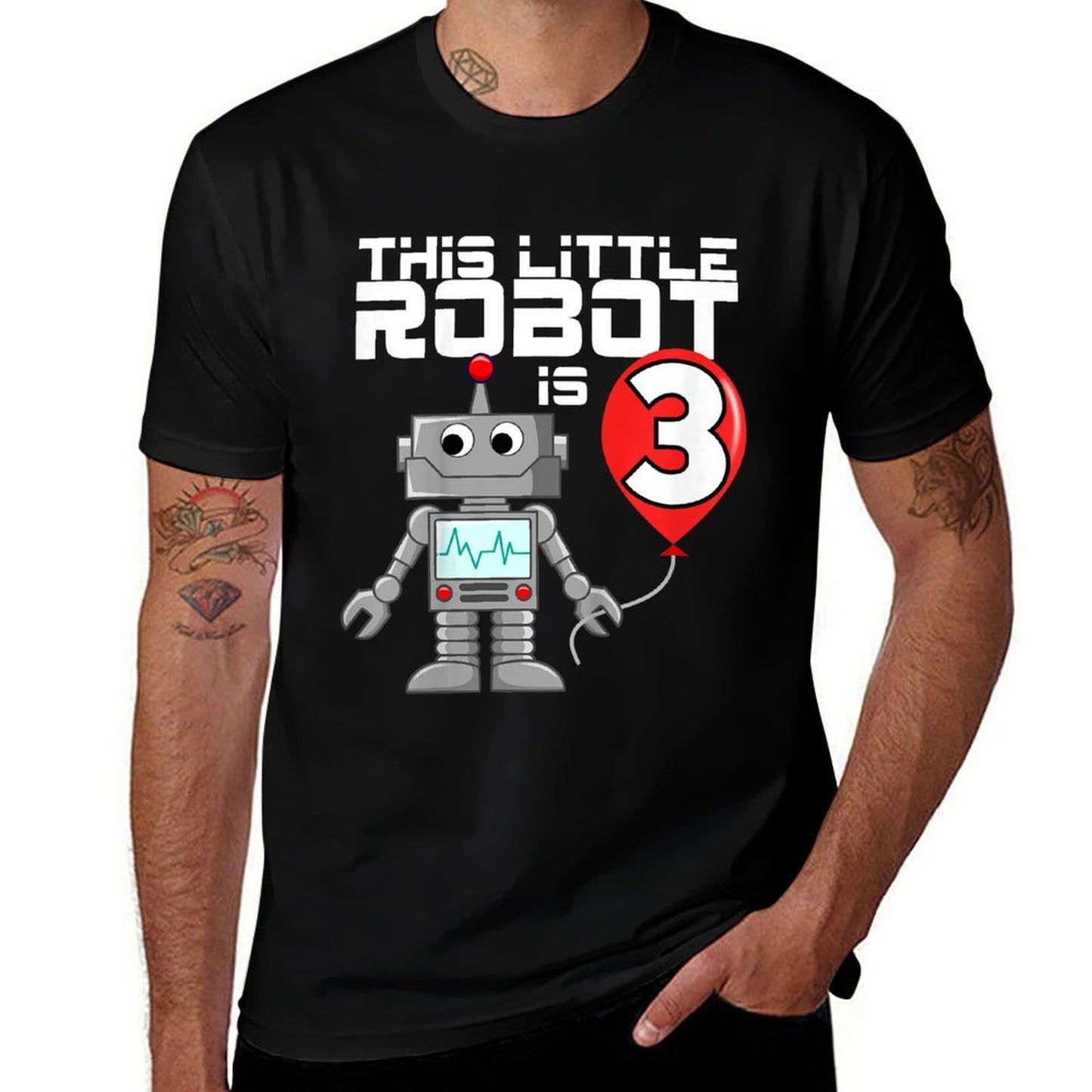 Kids 3 Year Old Robot Birthday Robots Science Robotics 3rd Gift Classic T-Shirt
