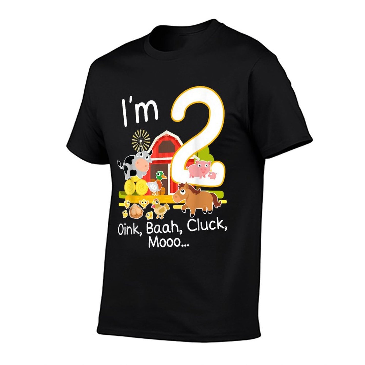 2nd Birthday 2 Year Old Farm Animal Family B-Day Famer Party Eco-friendly Material T-Shirt